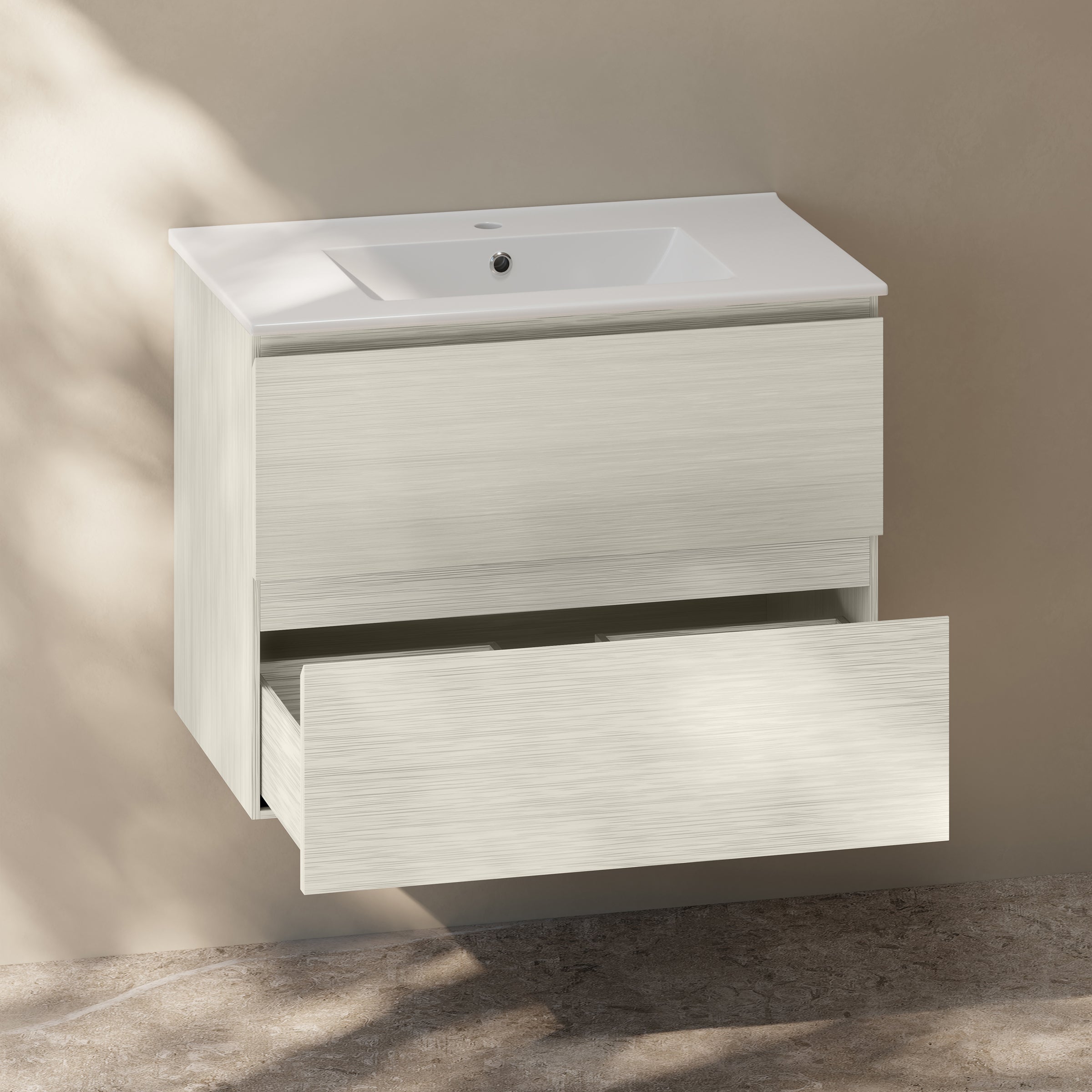 White Oak / Glossy White / 1-Hole
