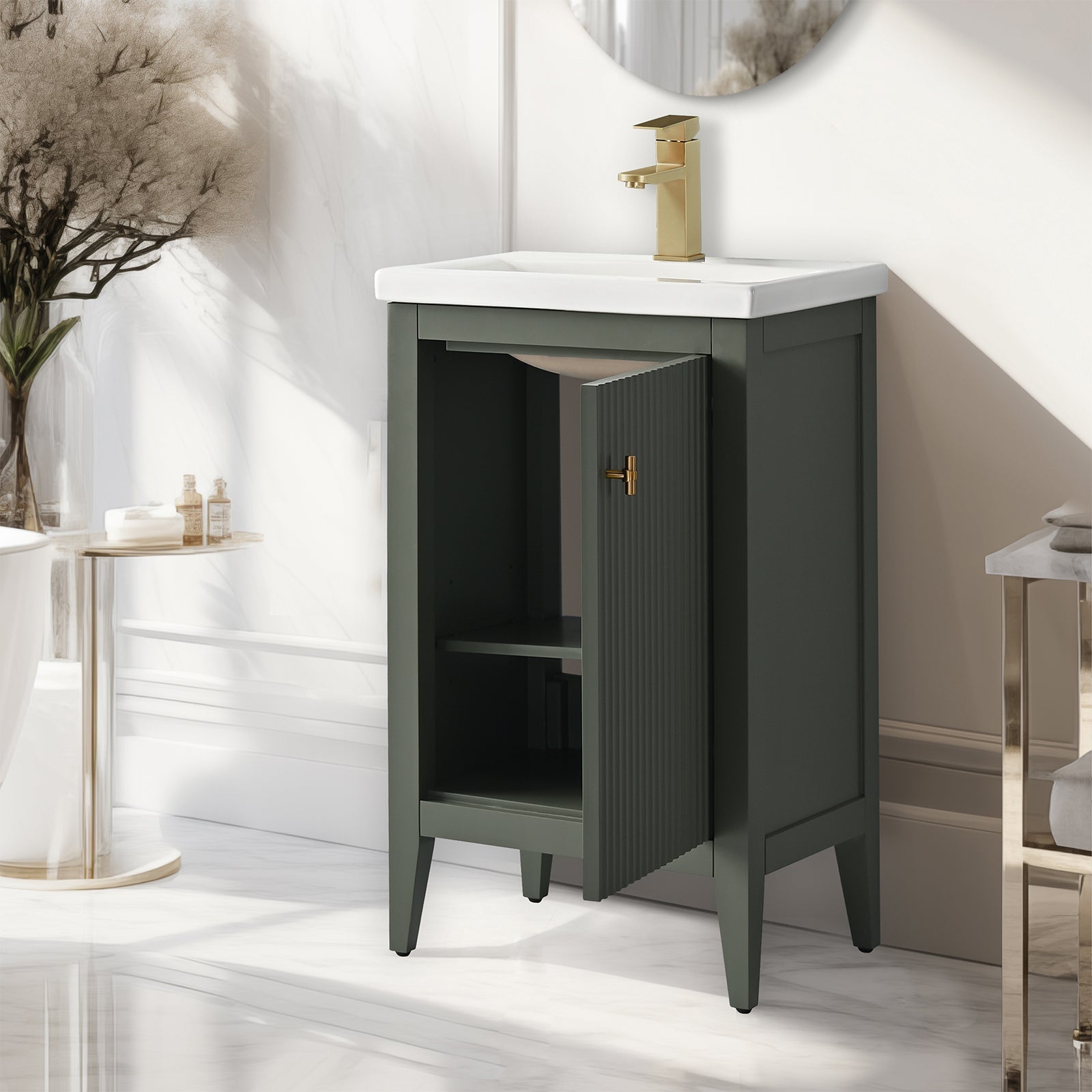 Linear Vintage Green / Golden Brushed