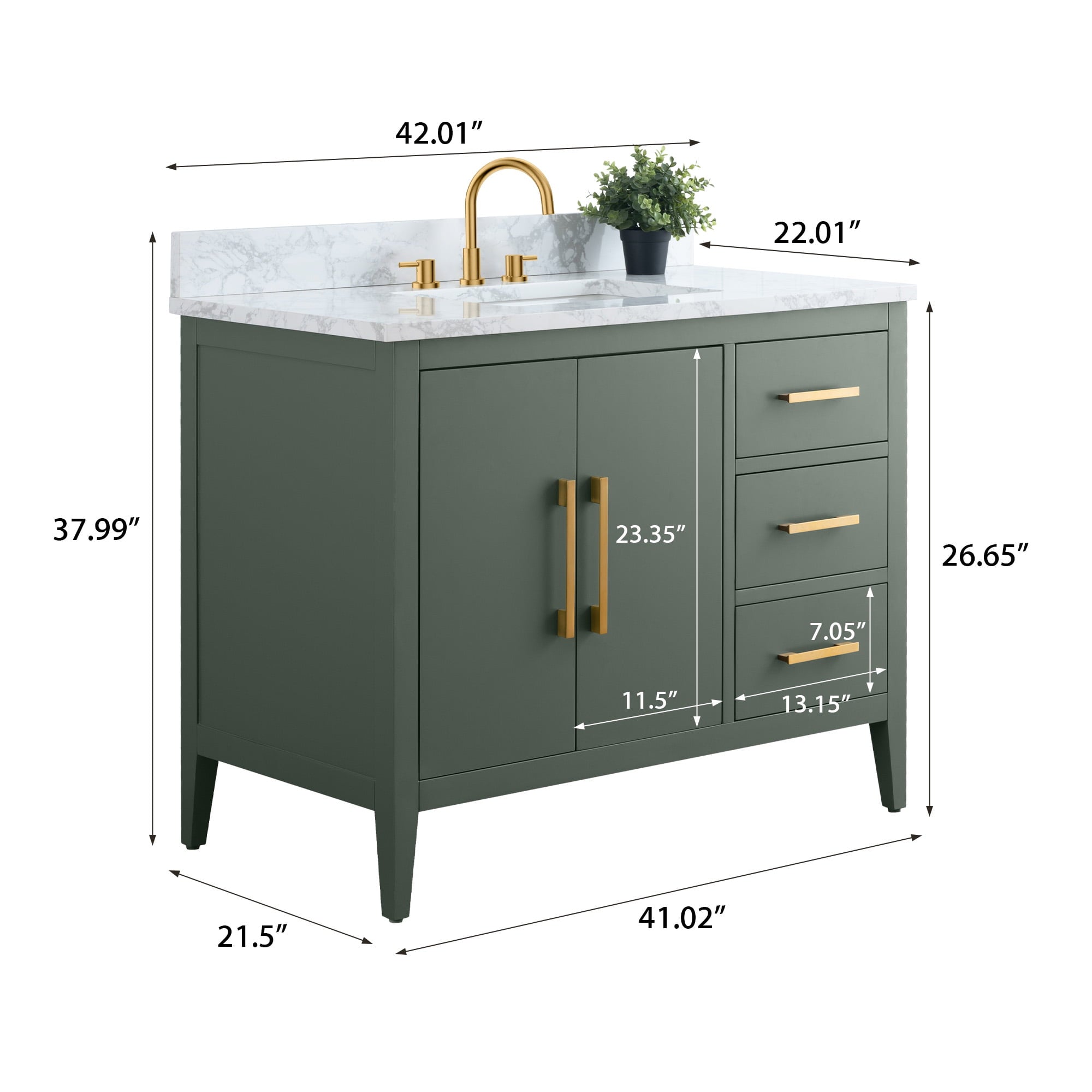 Vintage Green / Golden Brushed