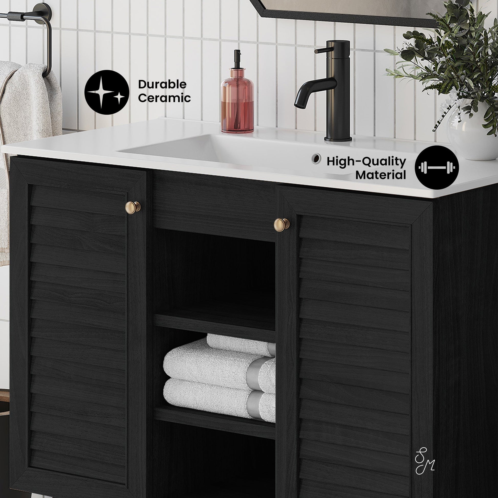 Black Oak / White / 1-Hole
