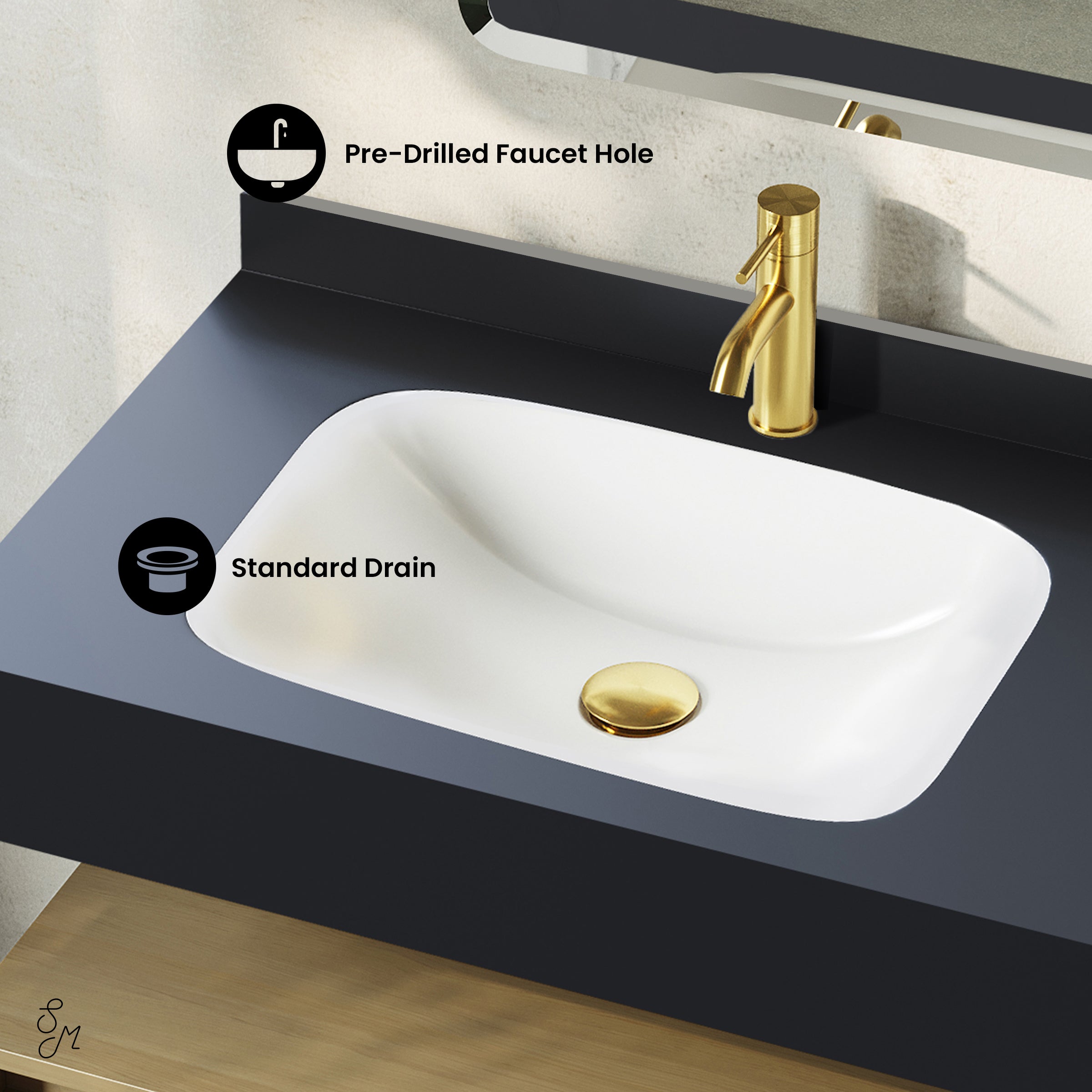 Natural Oak / Black Marquina
