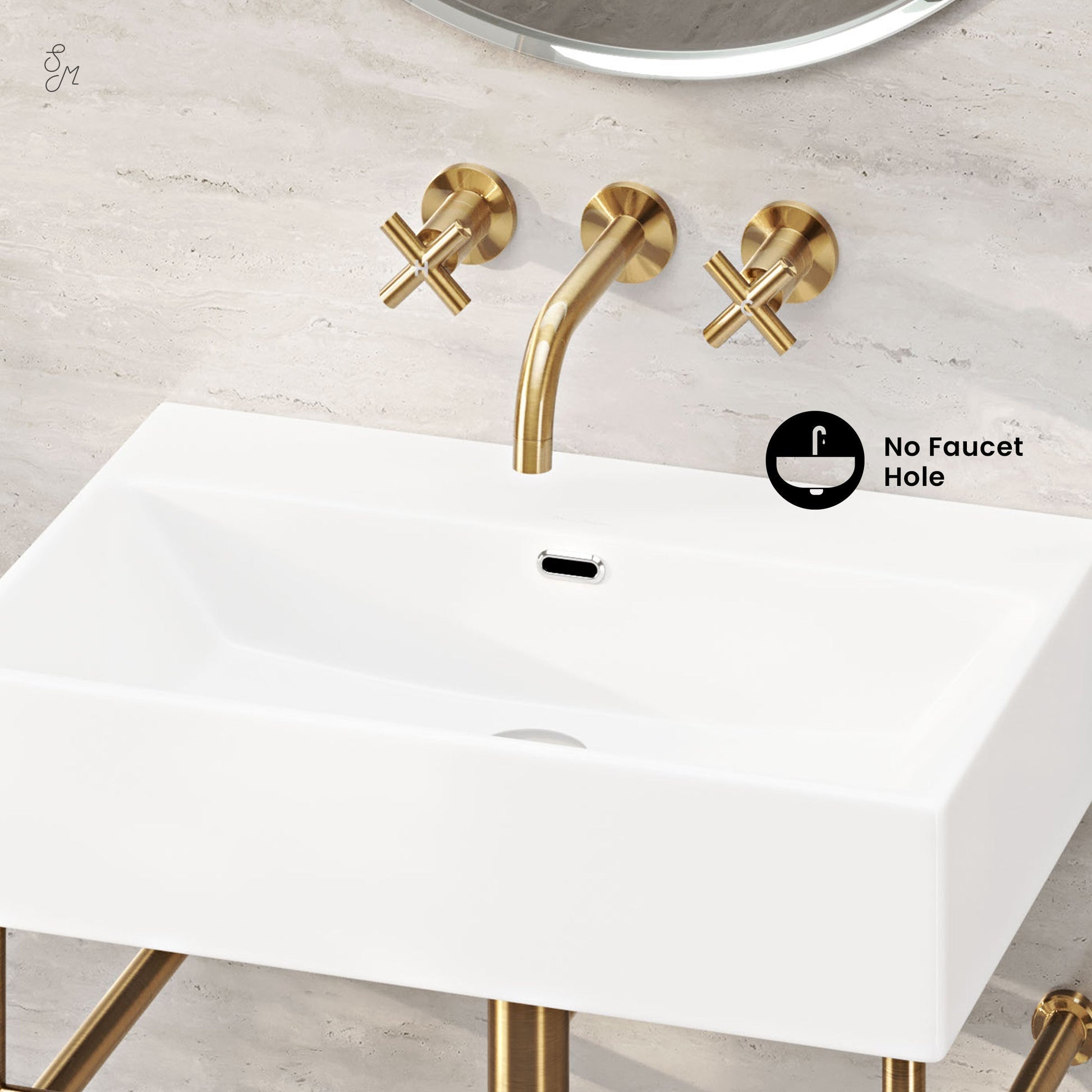 Brushed Gold / White