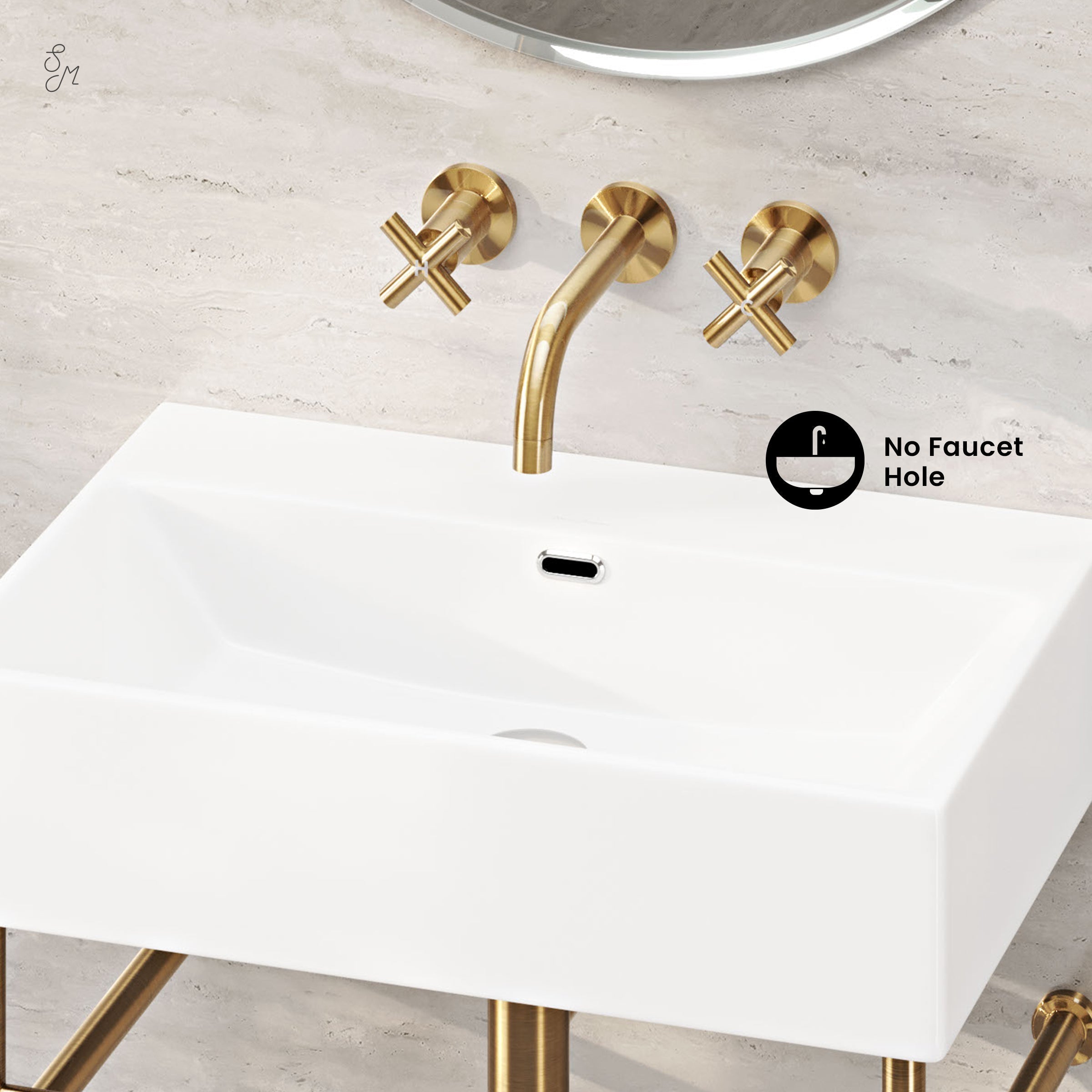 Brushed Gold / White