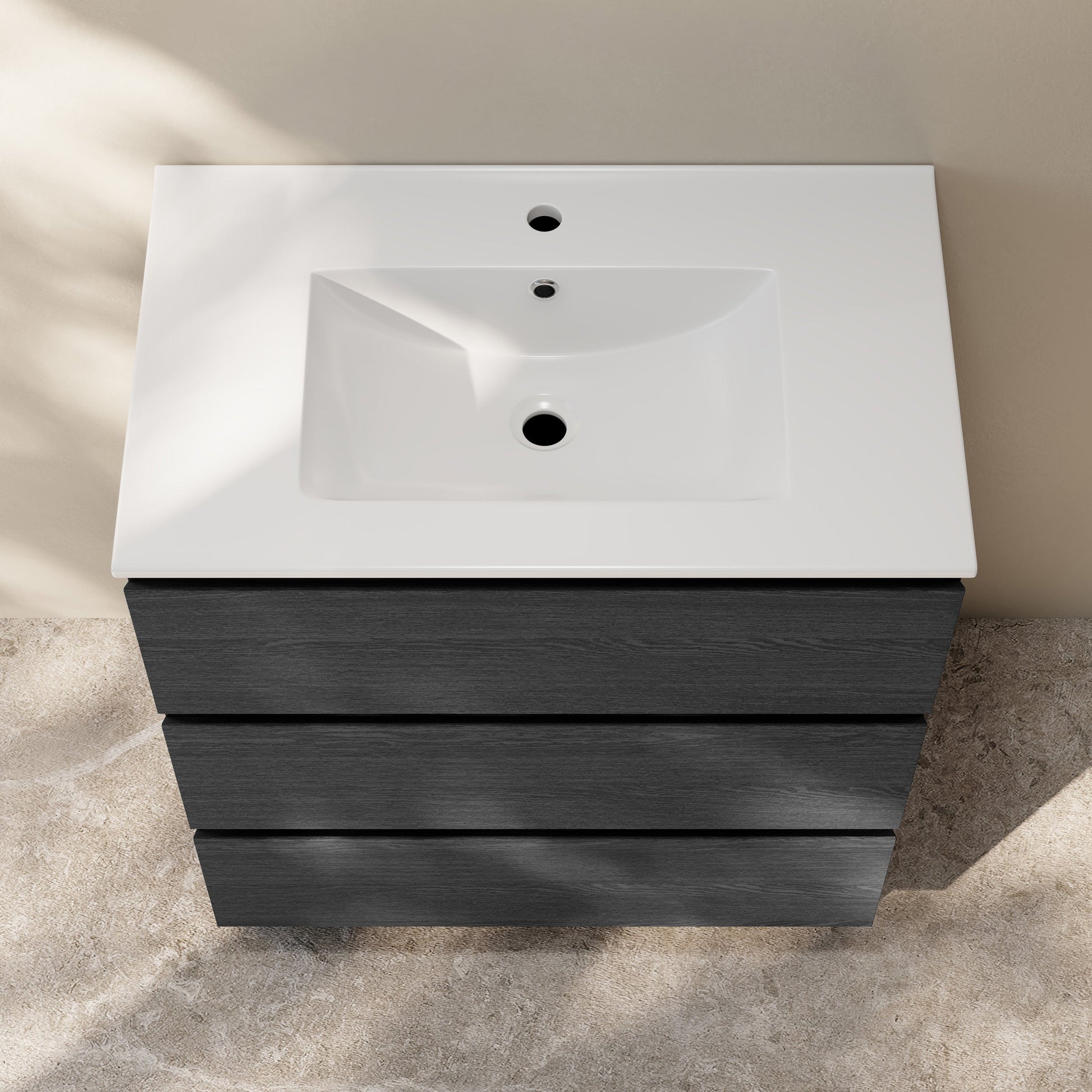 Black Oak / Glossy White / 1-Hole