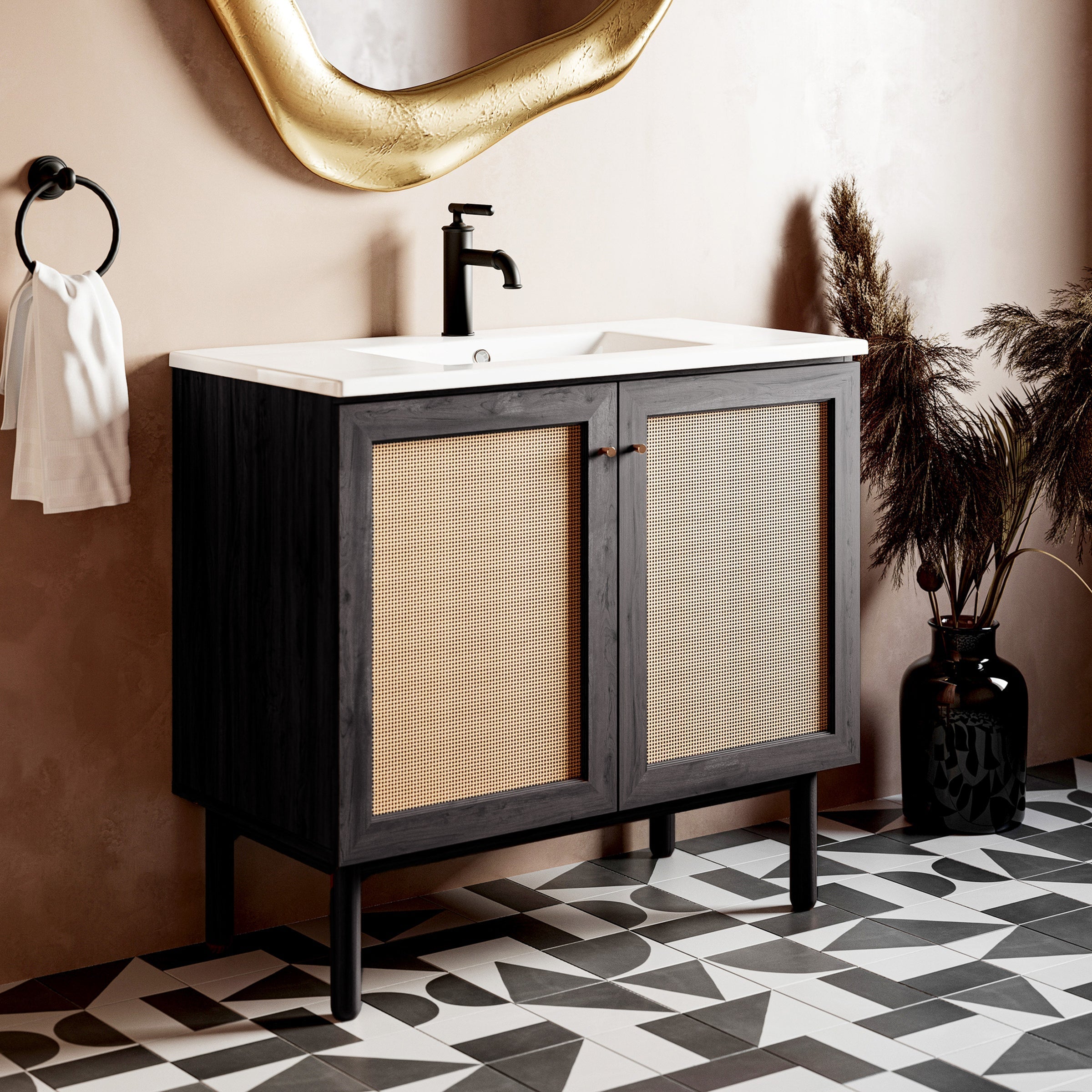 Black Oak / White / 1-Hole