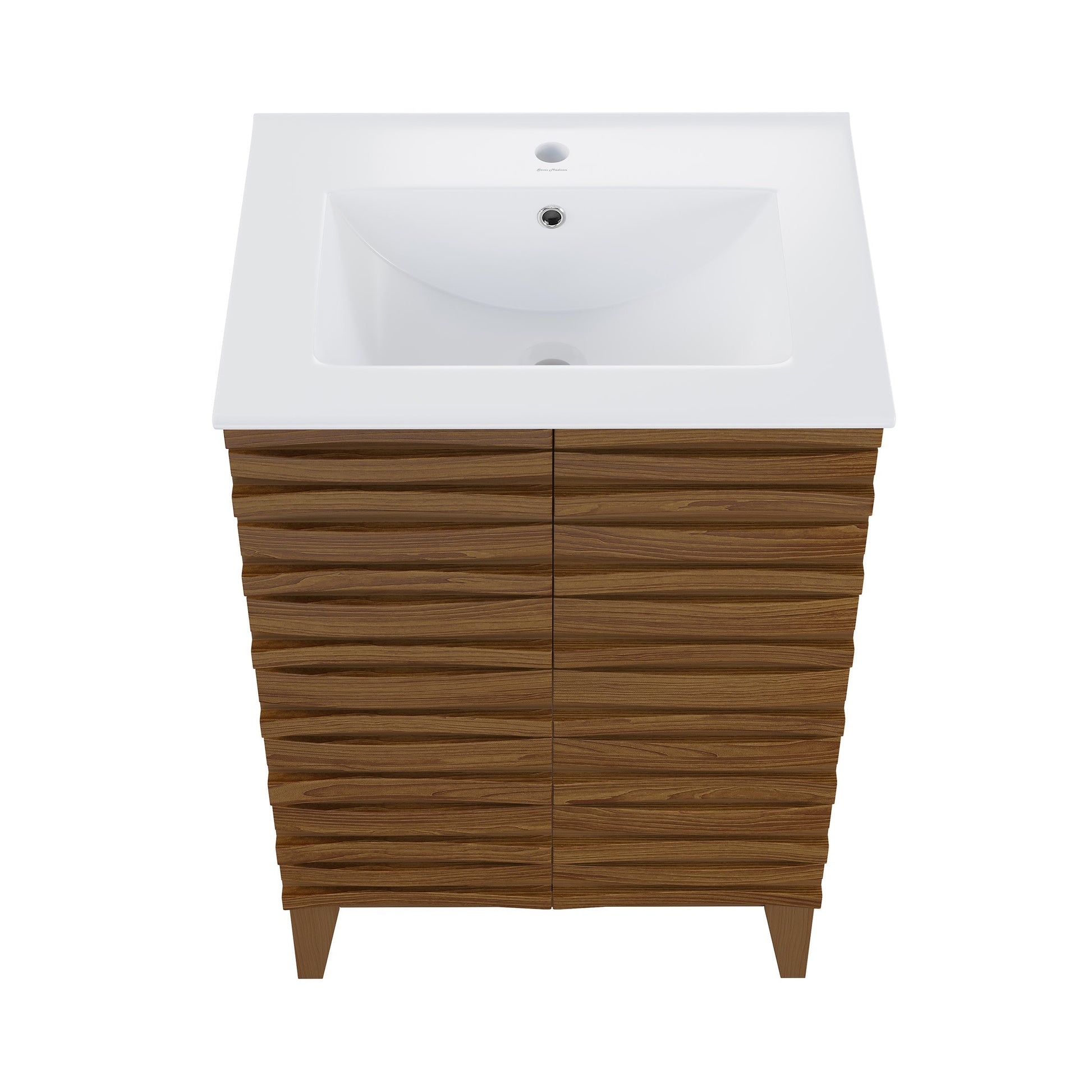Brown Oak / White / 1-Hole