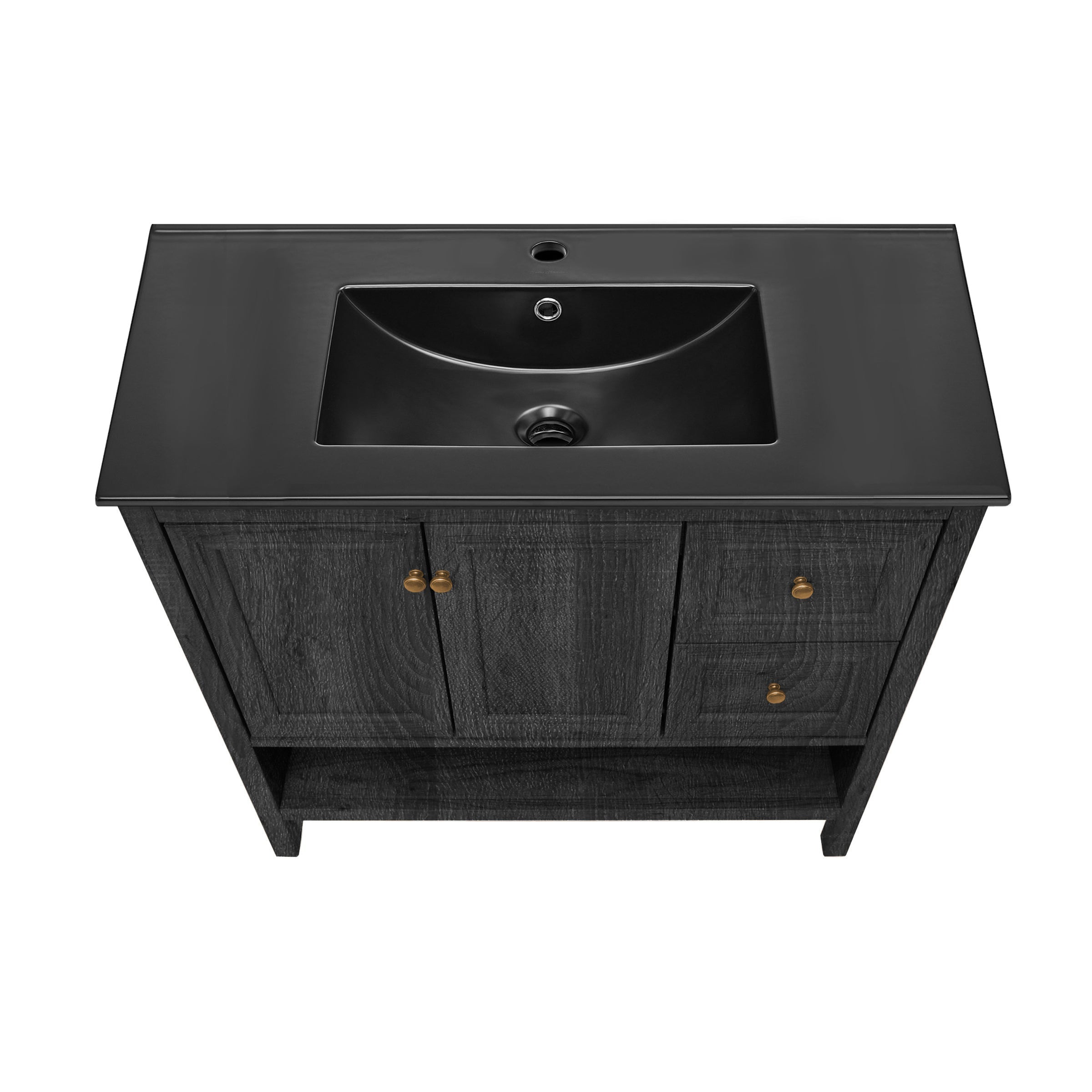 Black Oak / Black / 1-Hole
