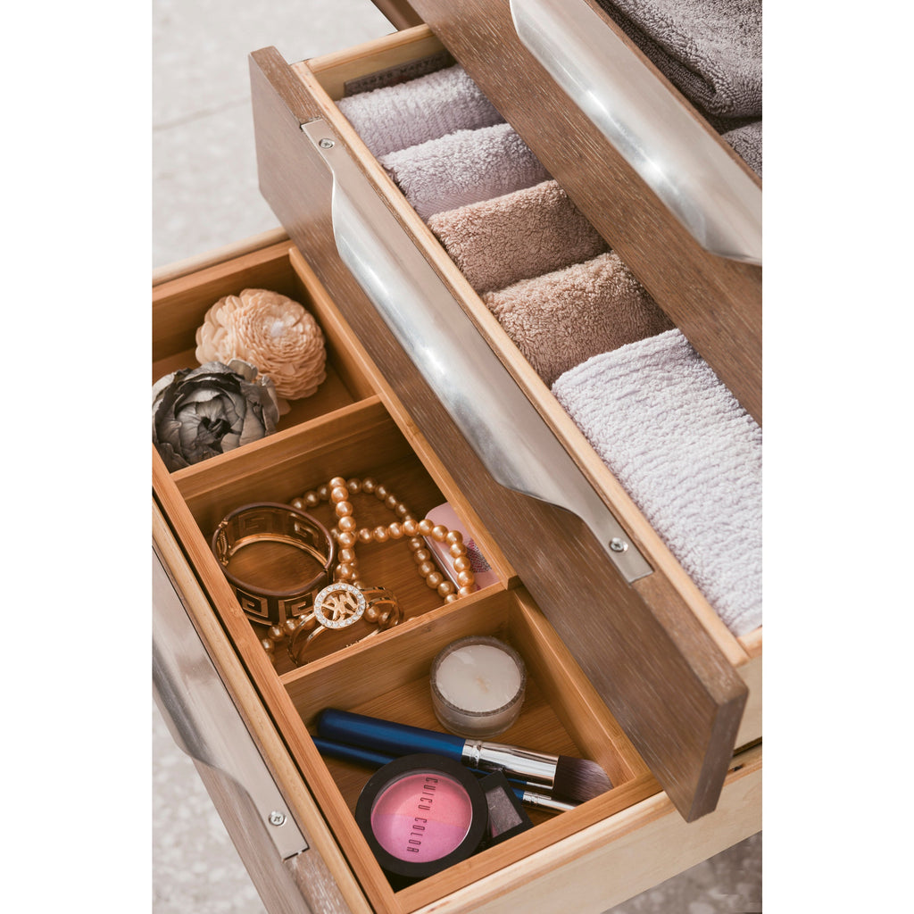 Latte Oak / Brushed Nickel / Glossy White - 1 Faucet Hole