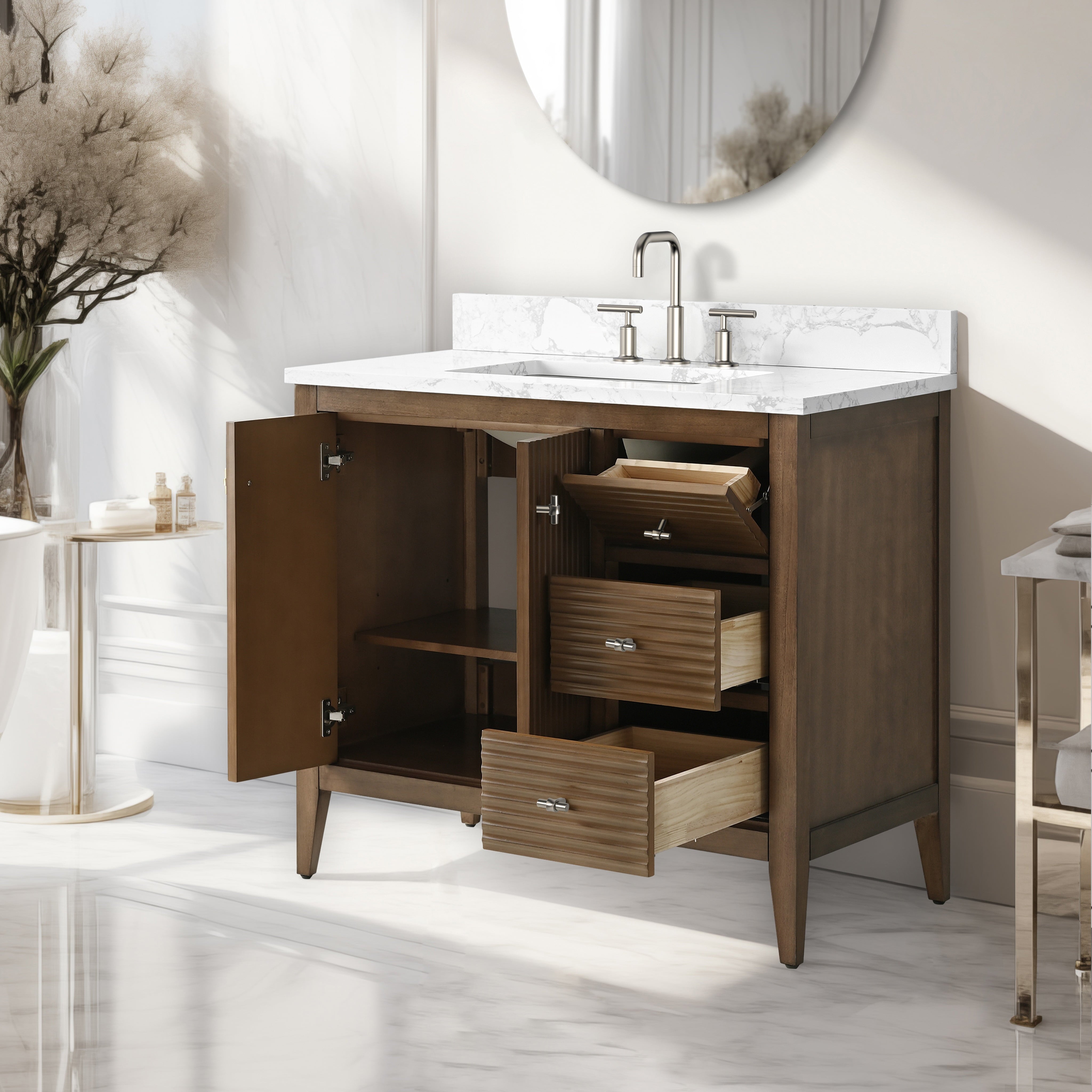 Linear Walnut / Brushed Nickel