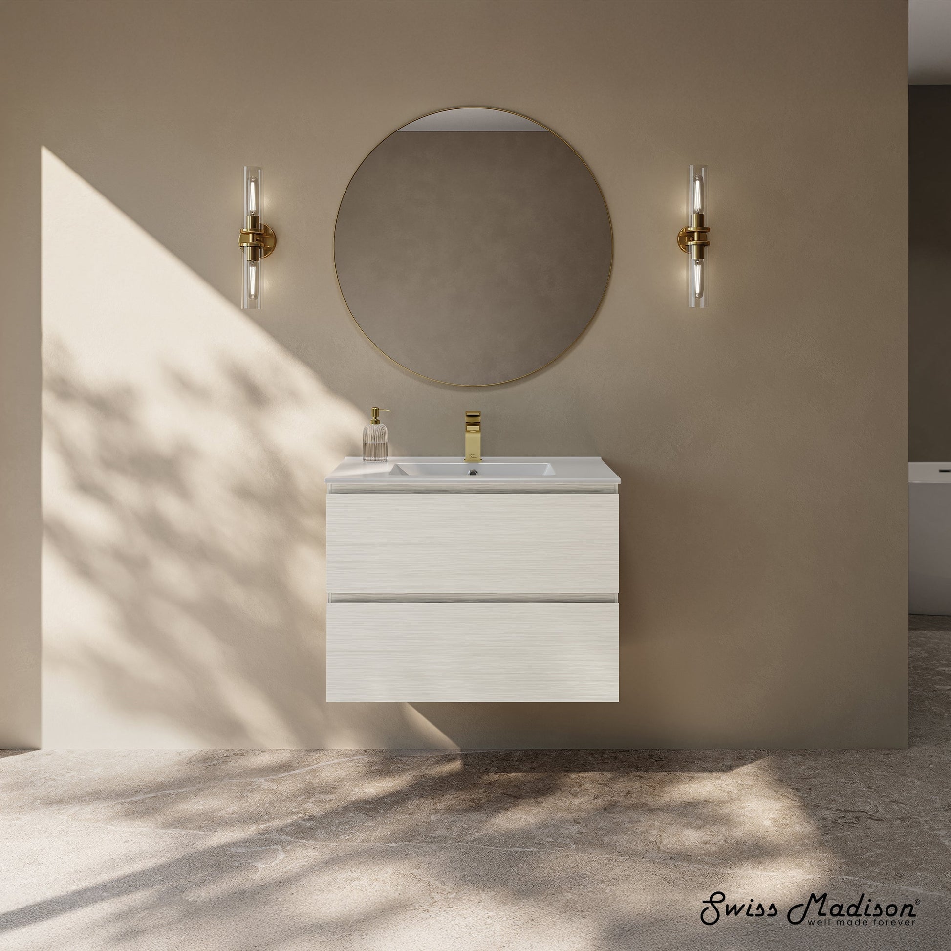 White Oak / Glossy White / 1-Hole