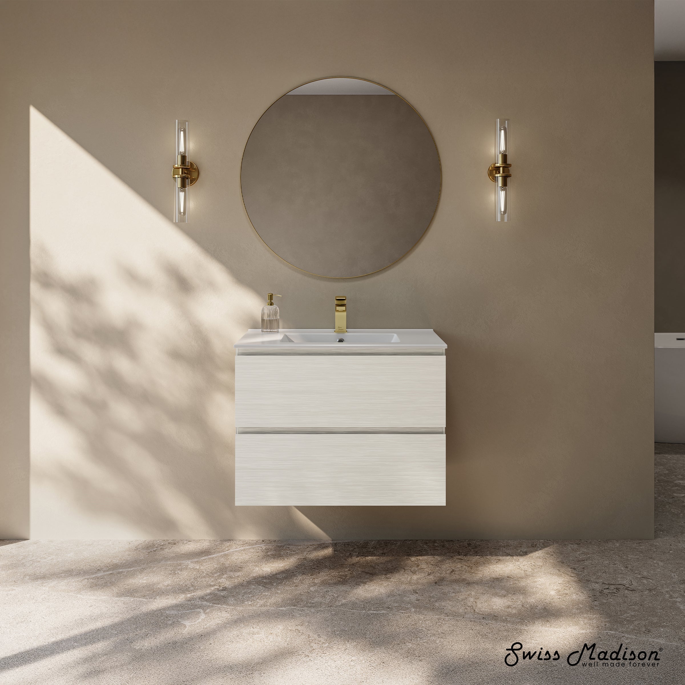 White Oak / Glossy White / 1-Hole