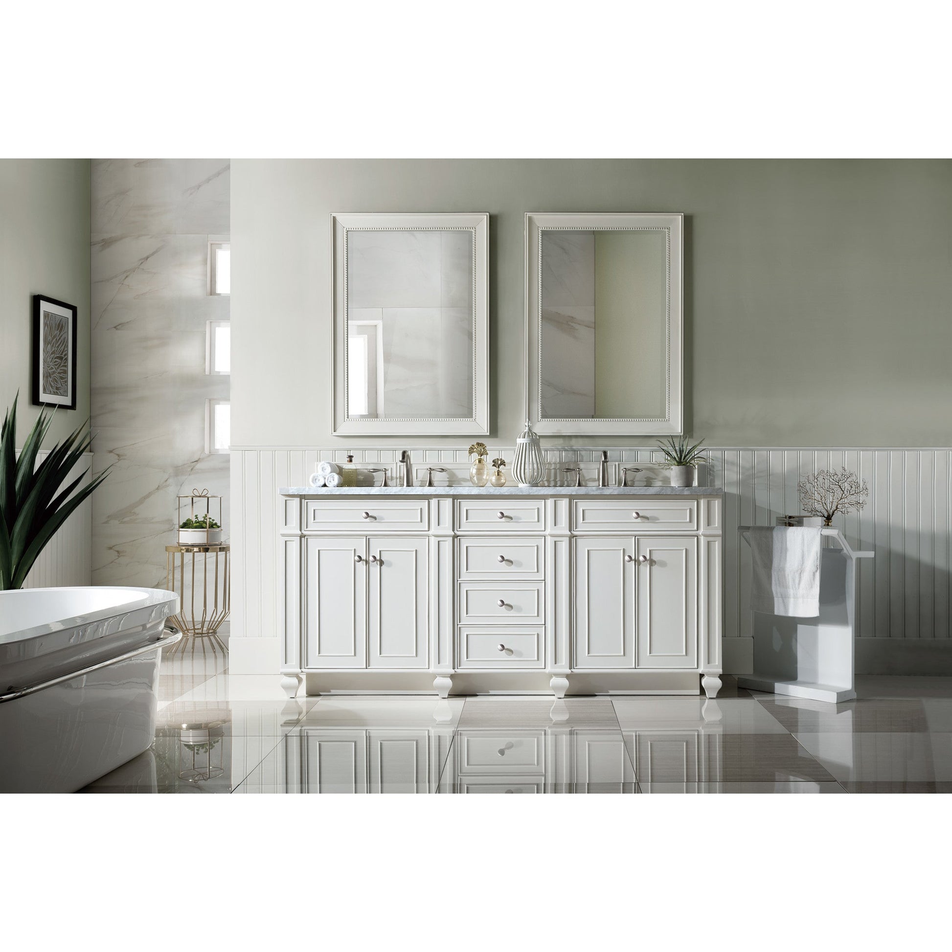 Bright White / Carrara White - 3 Faucet Holes