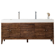 Mid-Century Walnut / Glossy White - 1 Faucet Hole