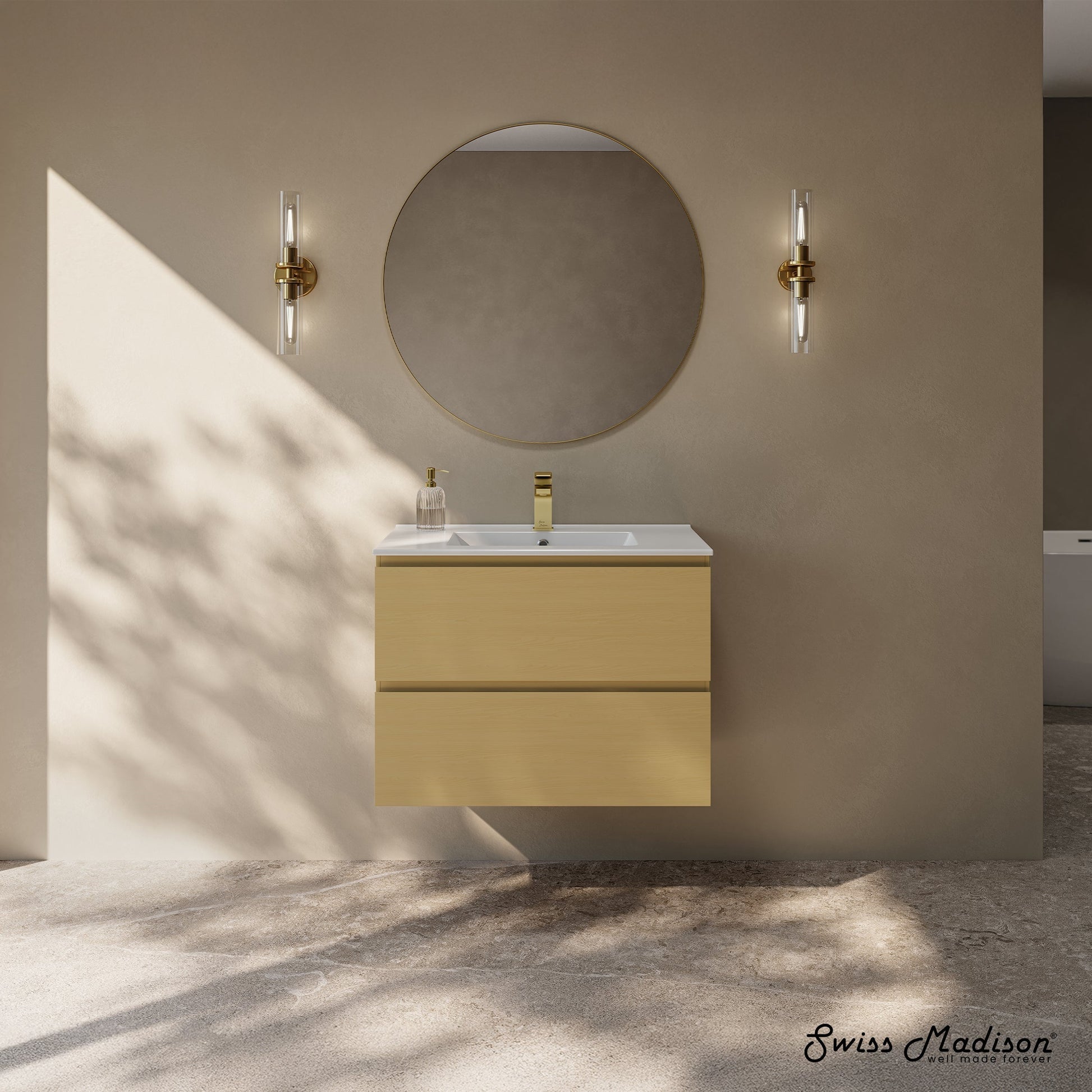 Natural Oak / Glossy White / 1-Hole