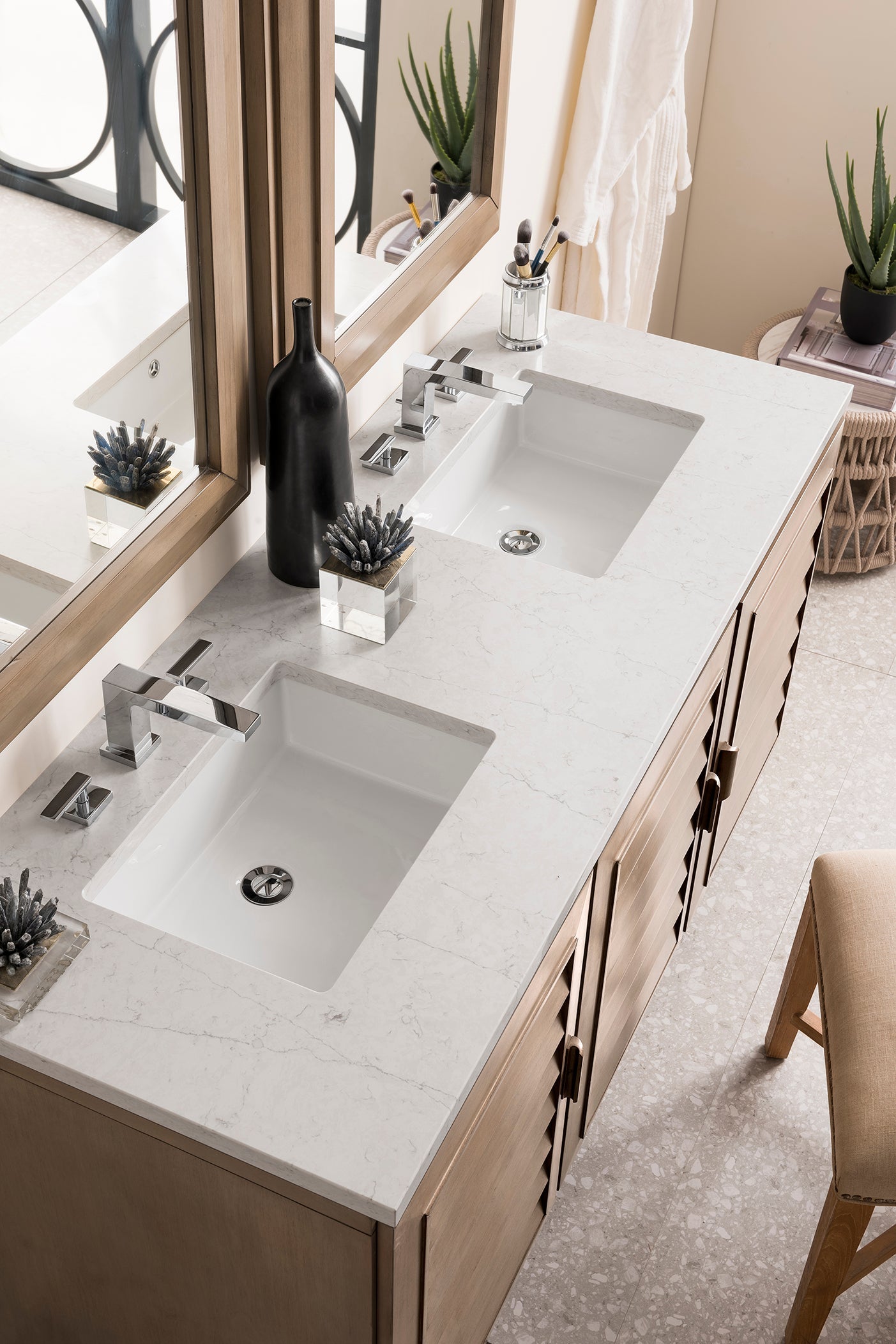 Whitewashed Walnut / Eternal Jasmine Pearl - 3 Faucet Holes
