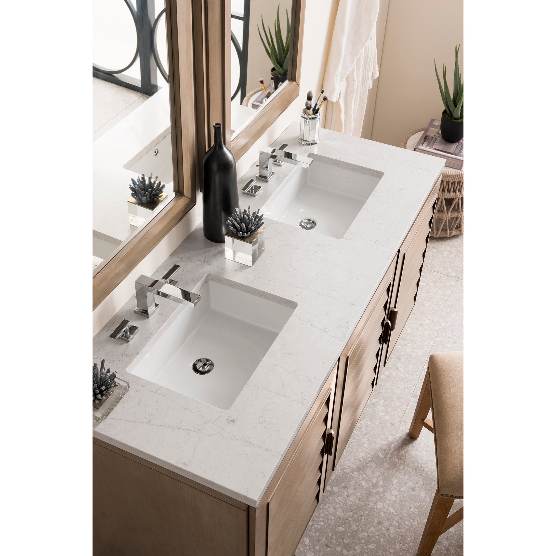 Whitewashed Walnut / Eternal Jasmine Pearl - 3 Faucet Holes