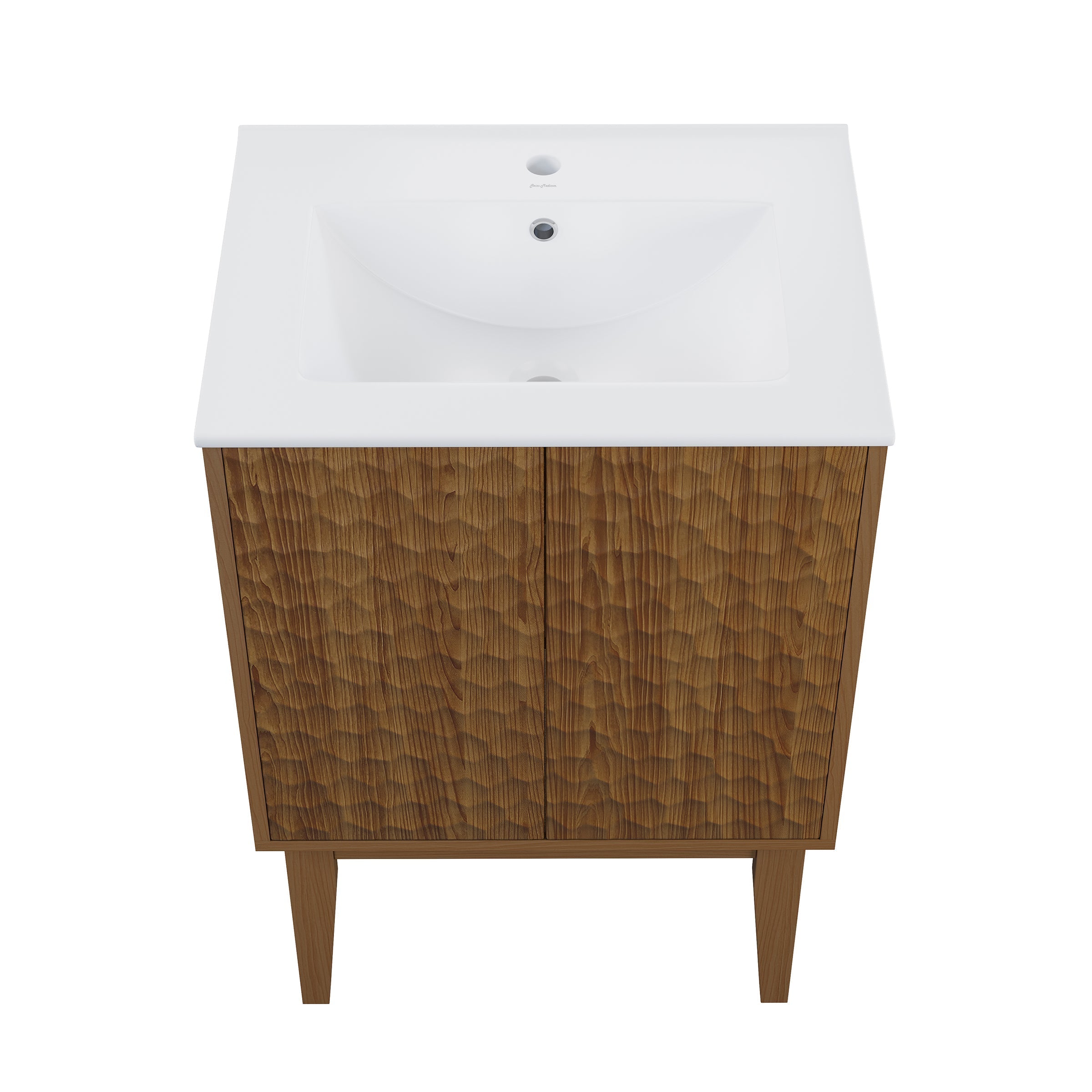 Brown Oak / White / 1-Hole