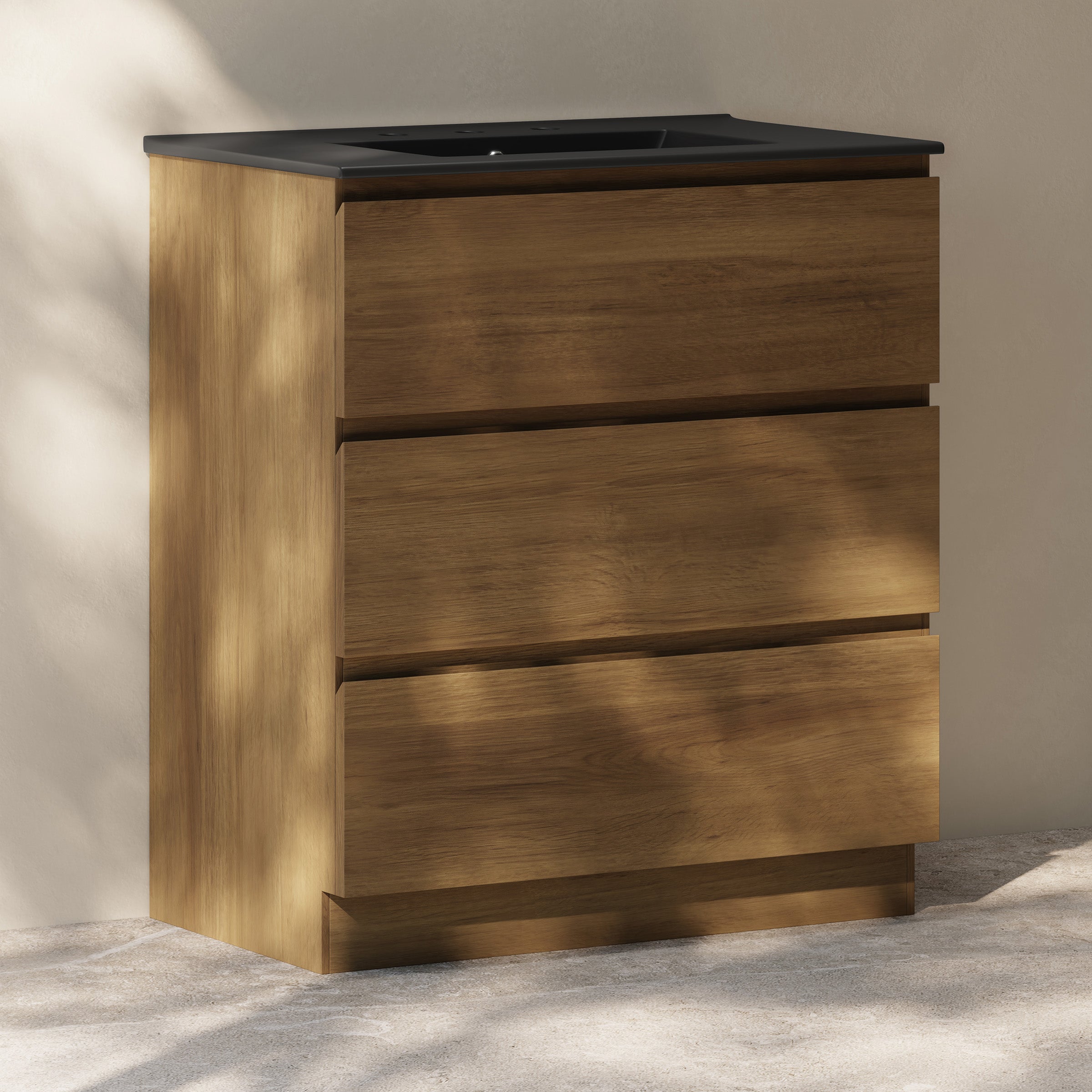 Brown Oak / Matte Black / 3-Hole