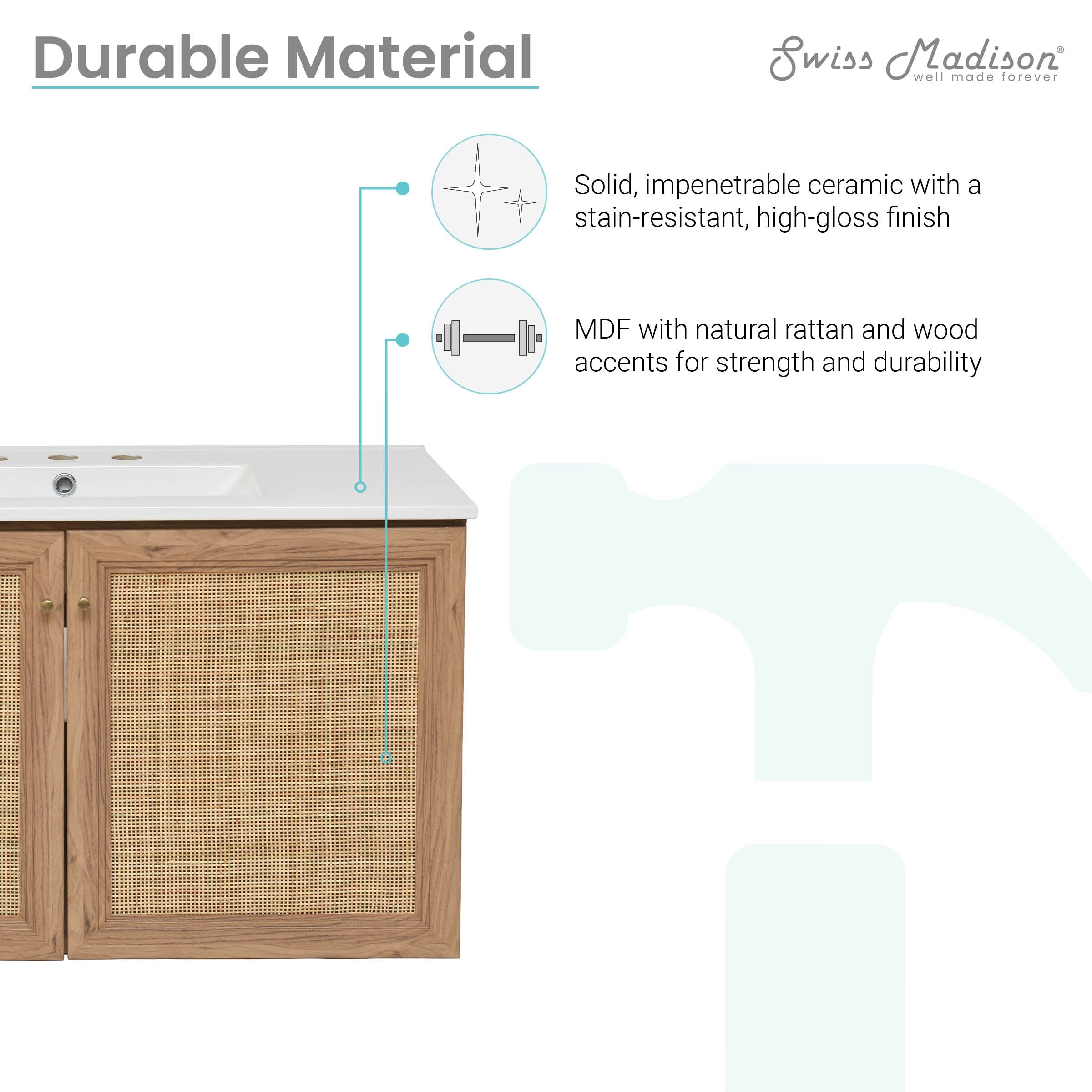 Golden Oak / White / 3-Hole