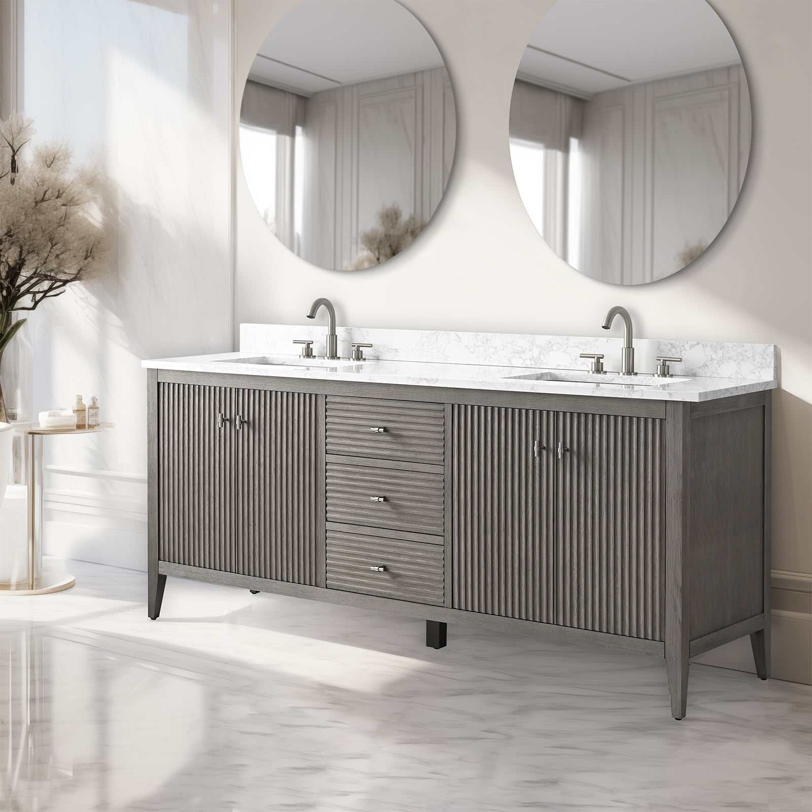 Linear Driftwood Gray / Brushed Nickel