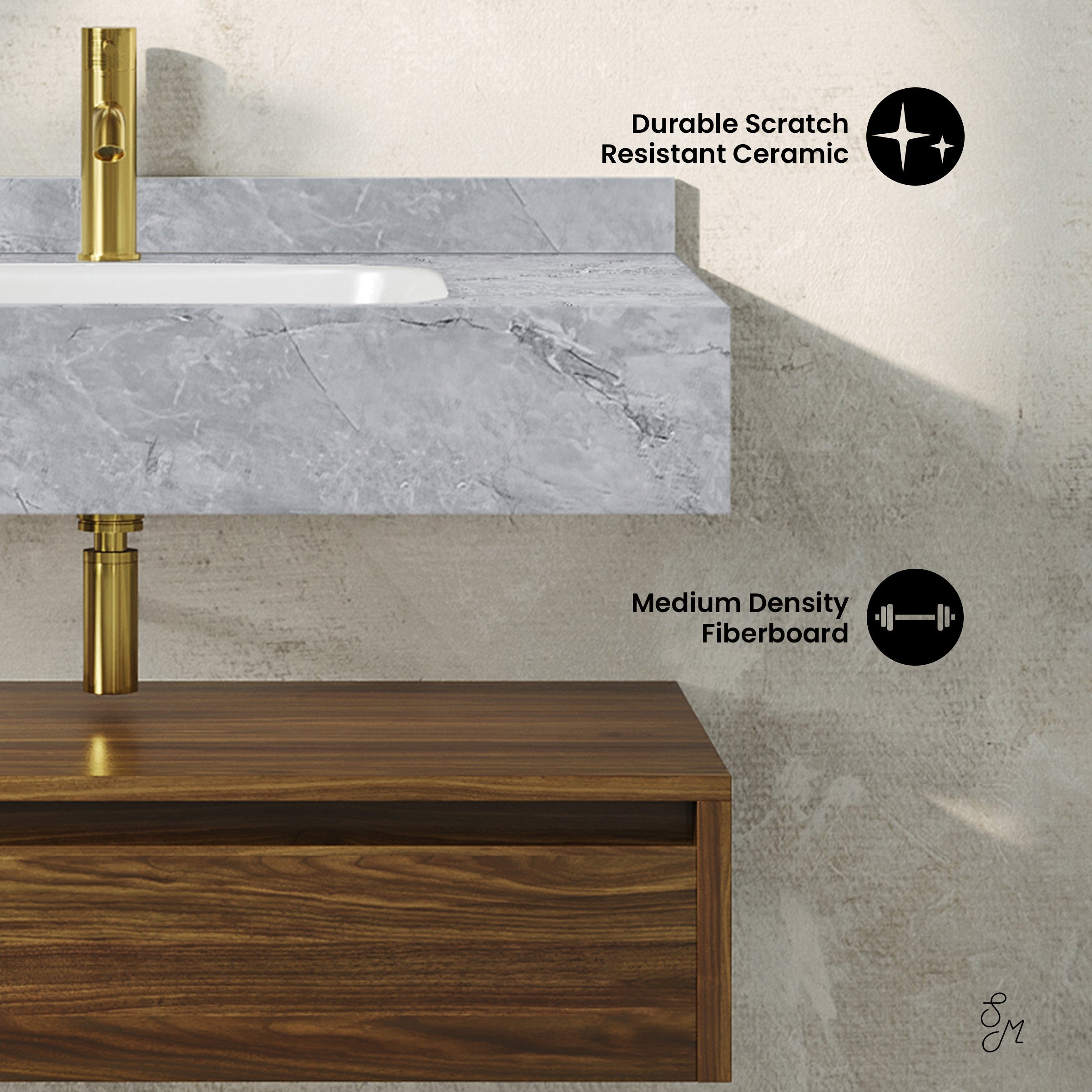 Brown Oak / Storm Gray