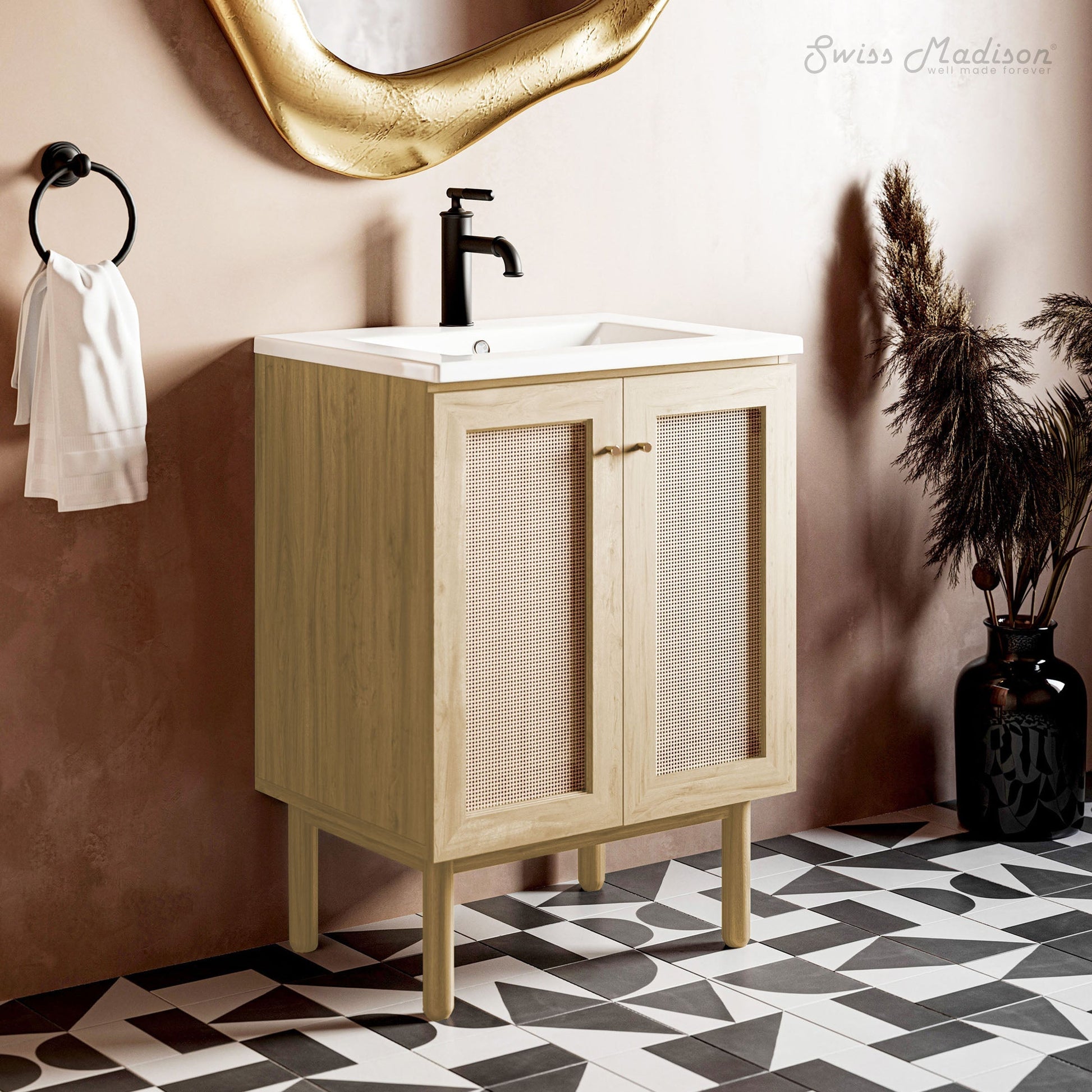 Natural Oak / White / 1-Hole
