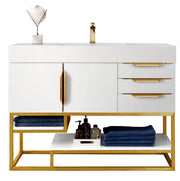 Glossy White / Radiant Gold - 1 Faucet Hole