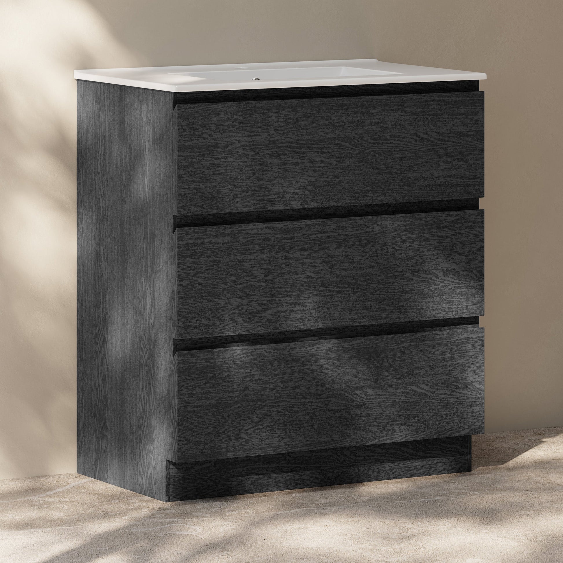 Black Oak / Glossy White / 1-Hole