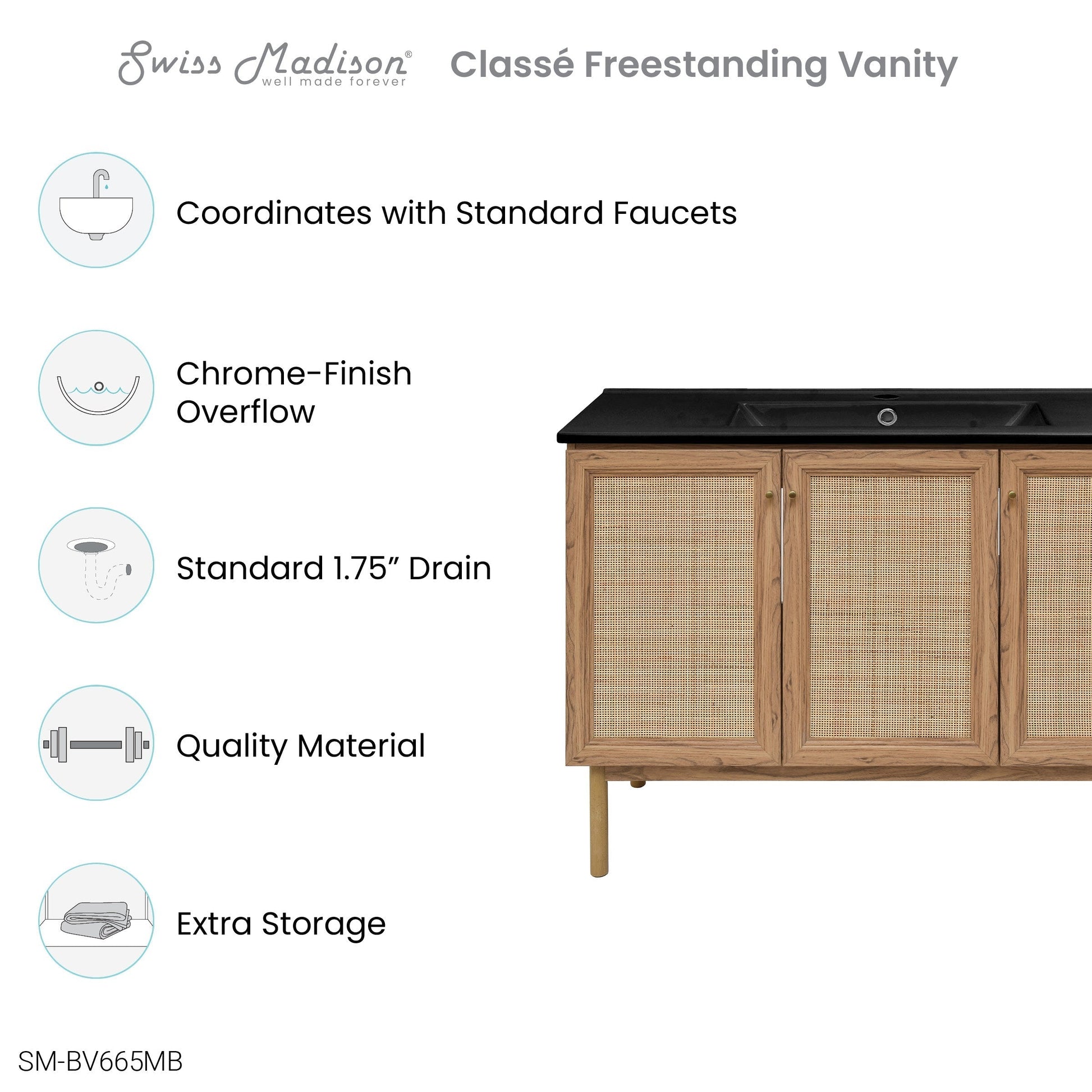 Golden Oak / Matte Black / 1-Hole