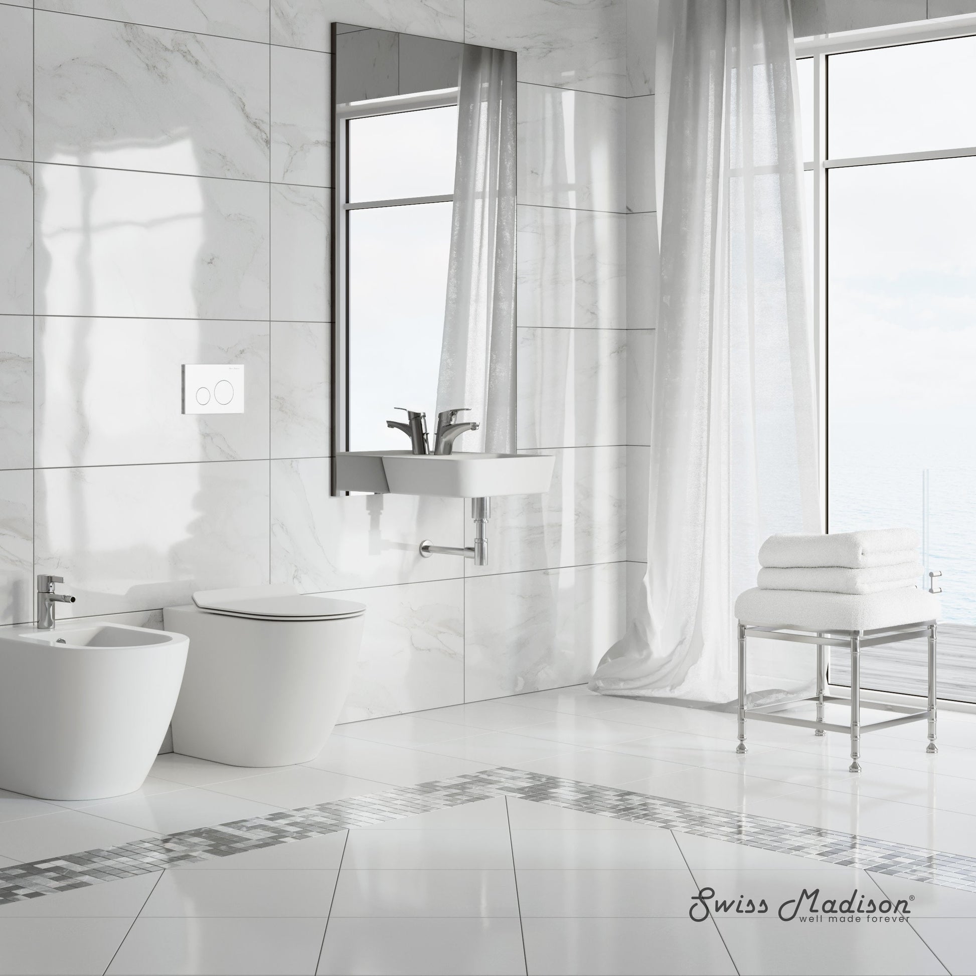 Glossy White / Chrome
