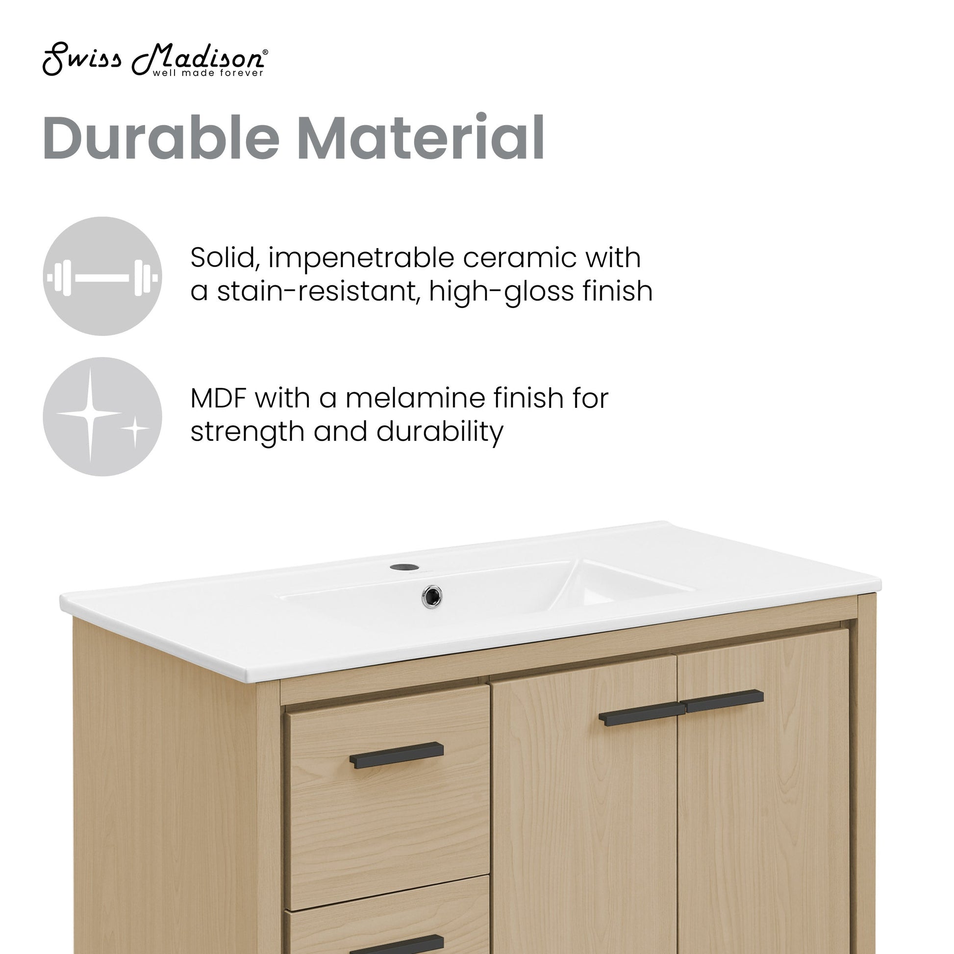 Natural Oak / White / 1-Hole