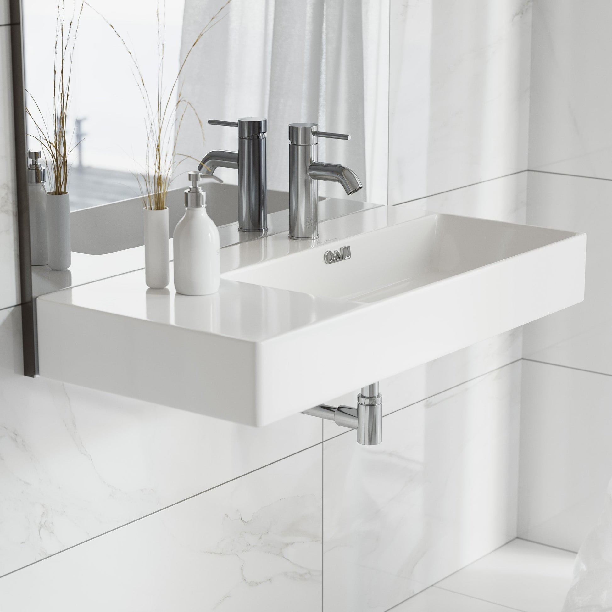 Glossy White / 1 Faucet Hole - Right