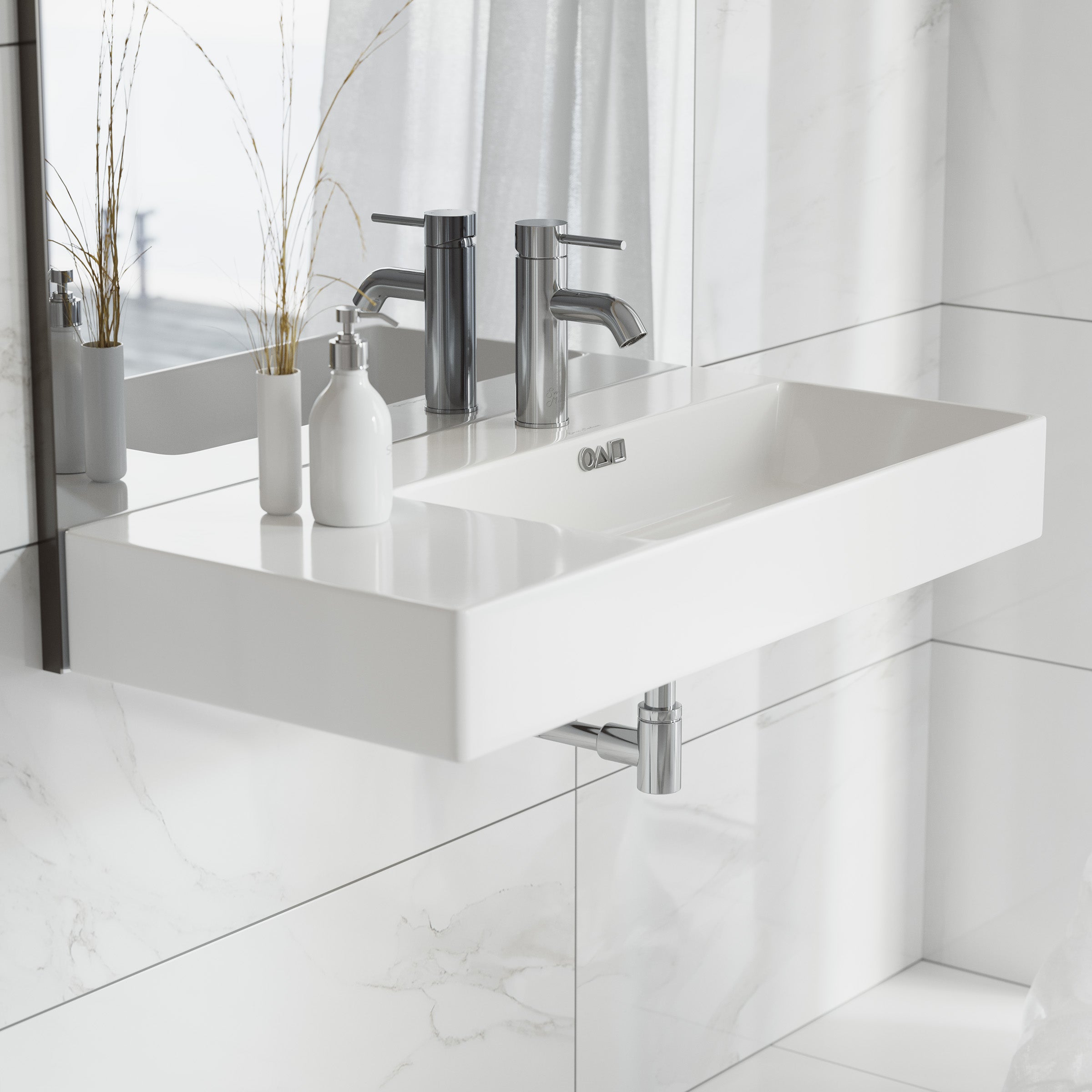Glossy White / 1 Faucet Hole - Right