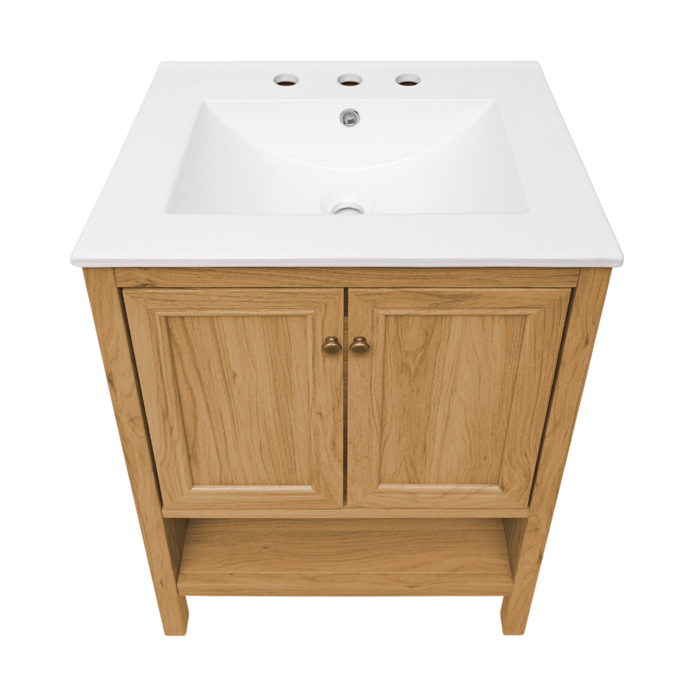 Golden Oak / White / 3-Hole