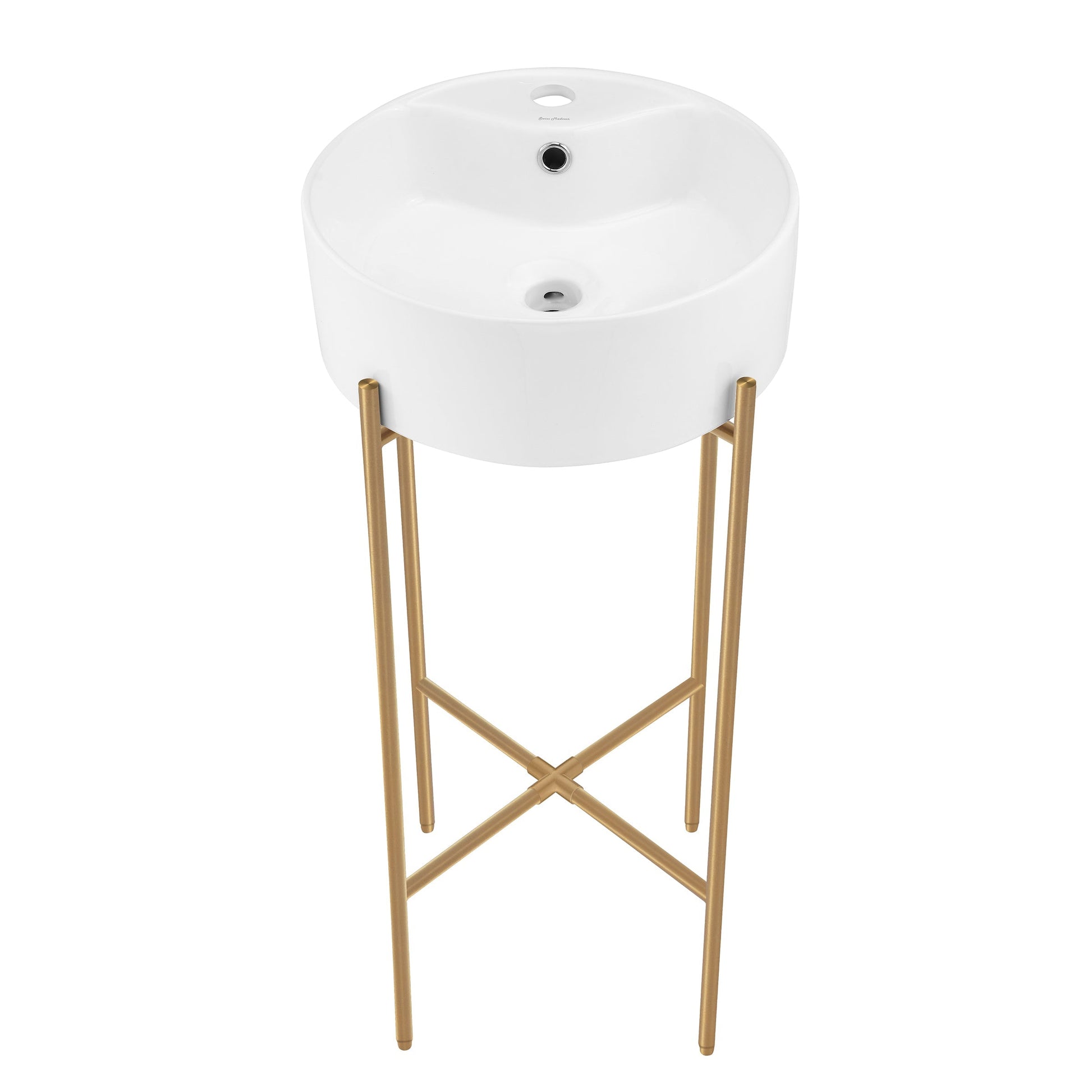 Brushed Gold / White / 1-Hole