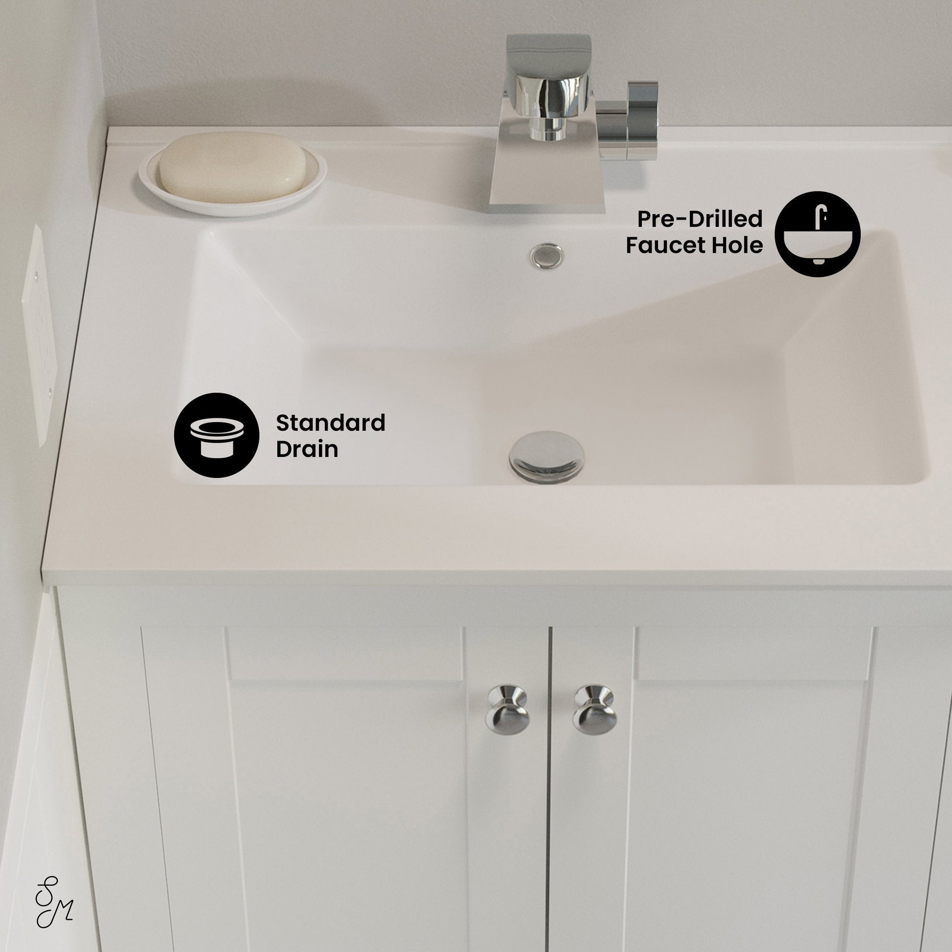 White / White / 1-Hole