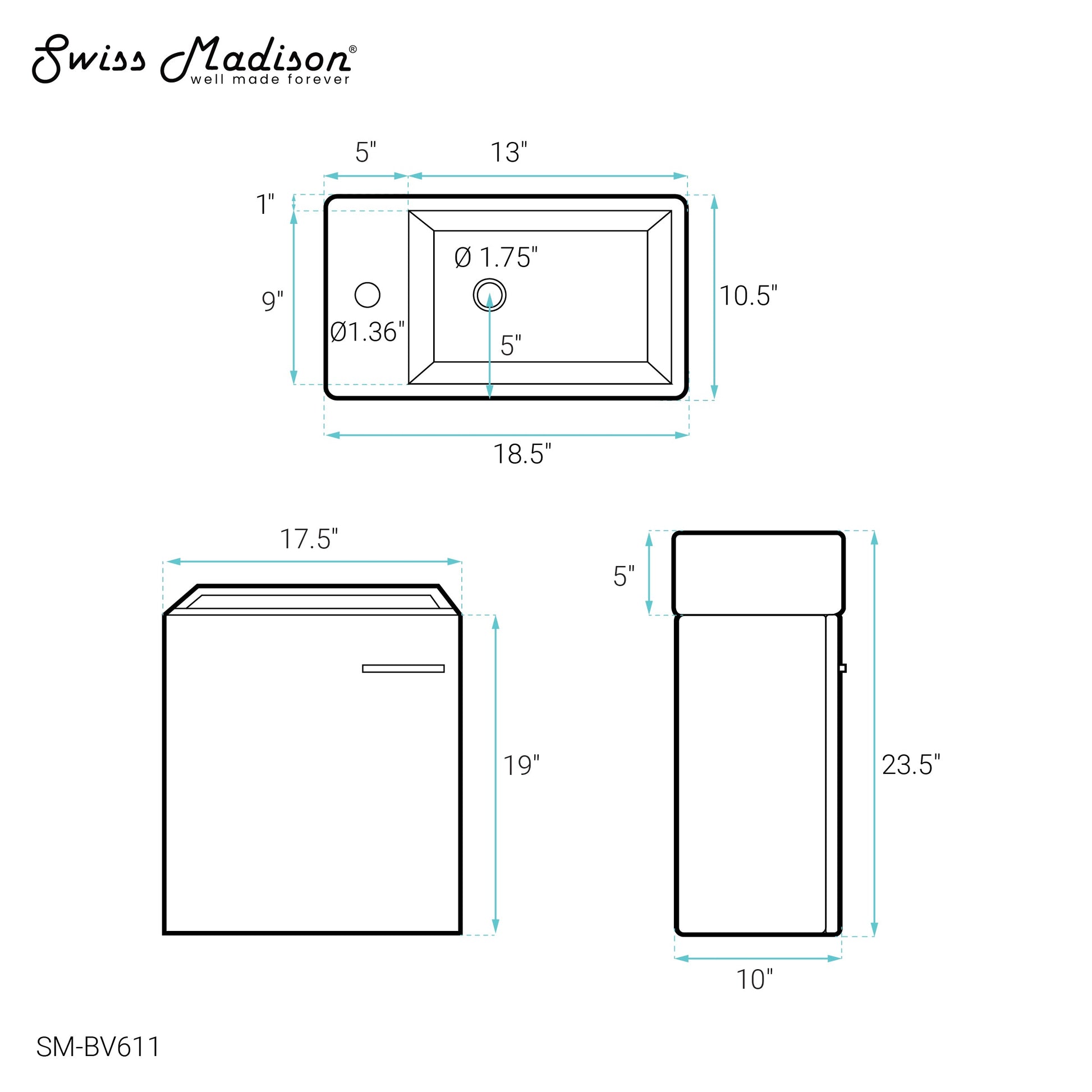 White / White / 1-Hole