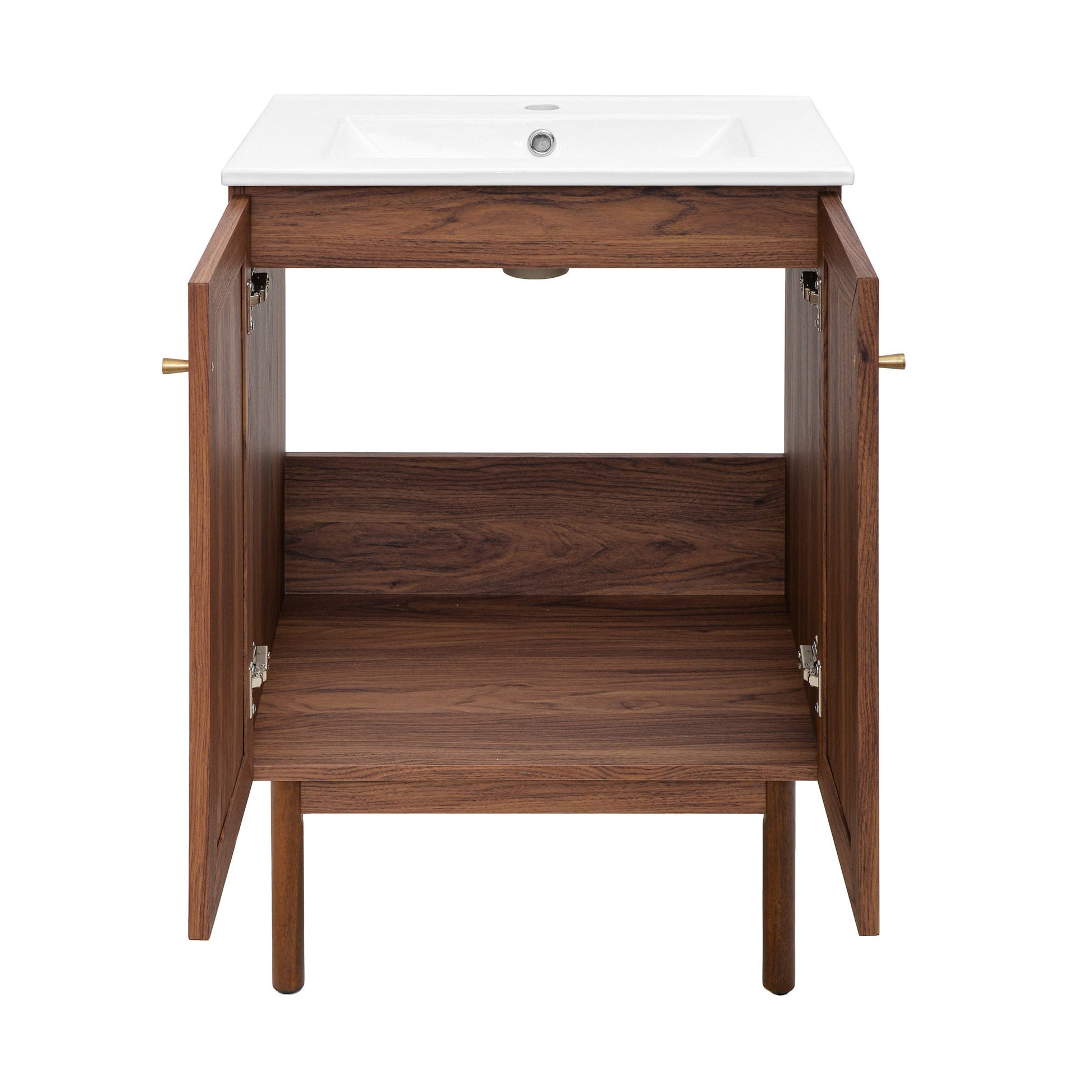 Brown Oak / White / 1-Hole