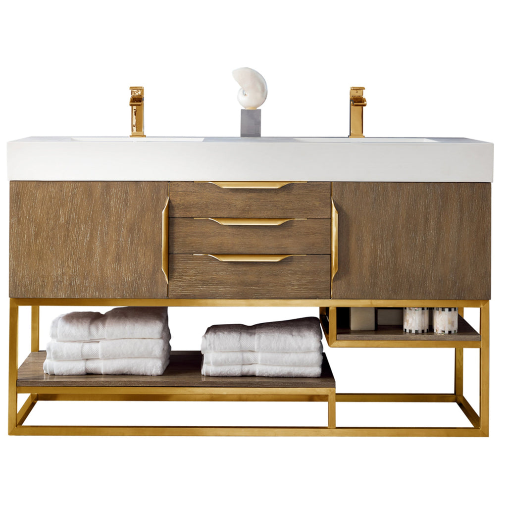 Latte Oak / Radiant Gold / Glossy White - 1 Faucet Hole