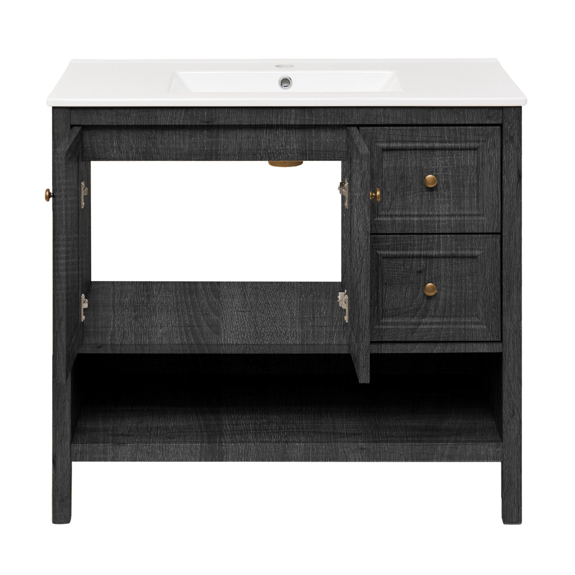 Black Oak / White / 1-Hole