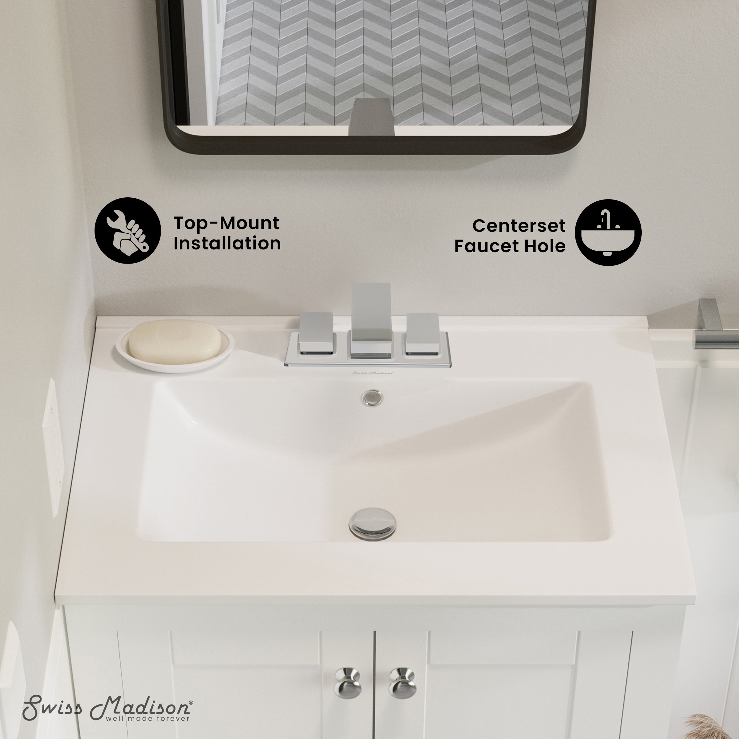Glossy White / 3-Hole Center