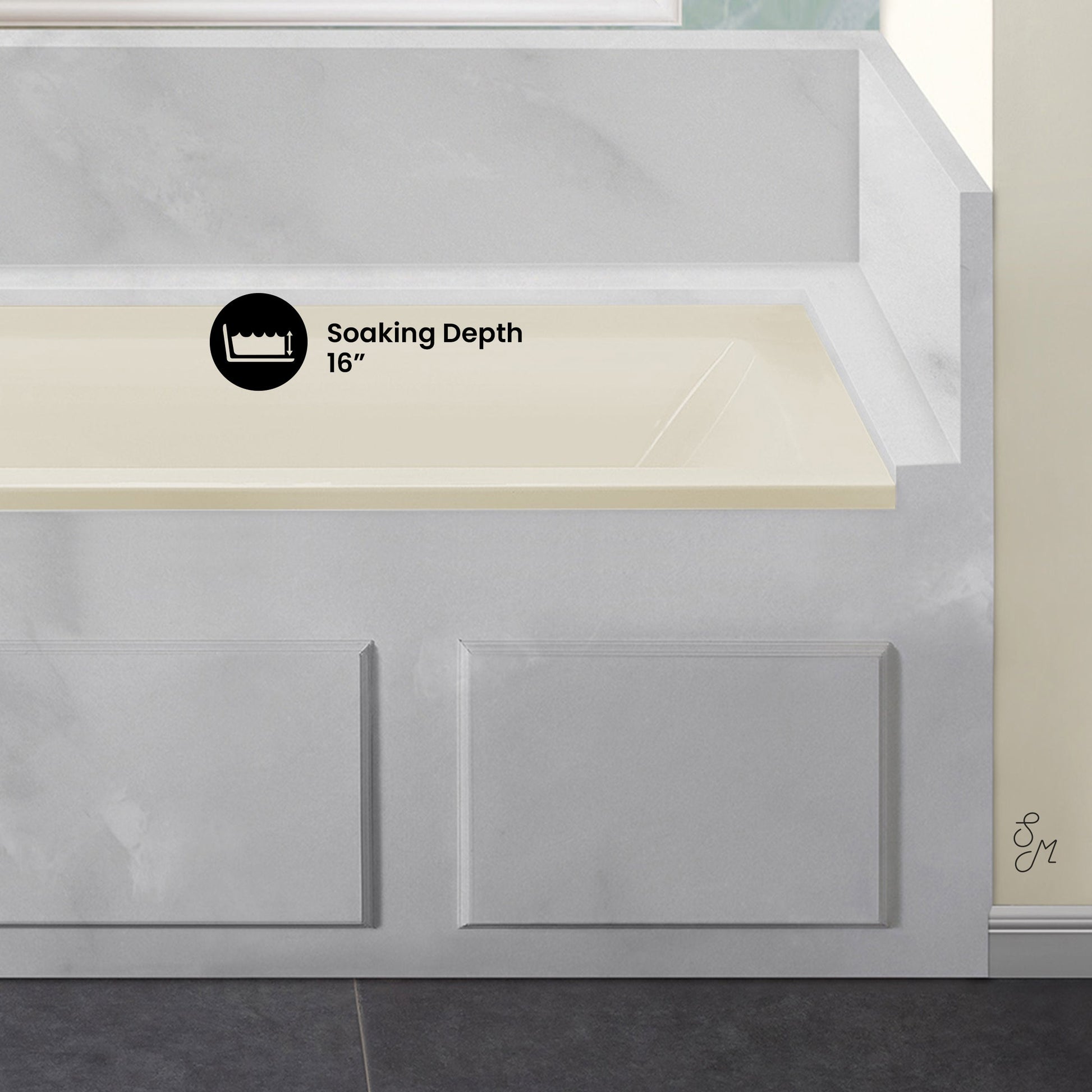 Glossy Bisque / Alcove - No Apron / Left