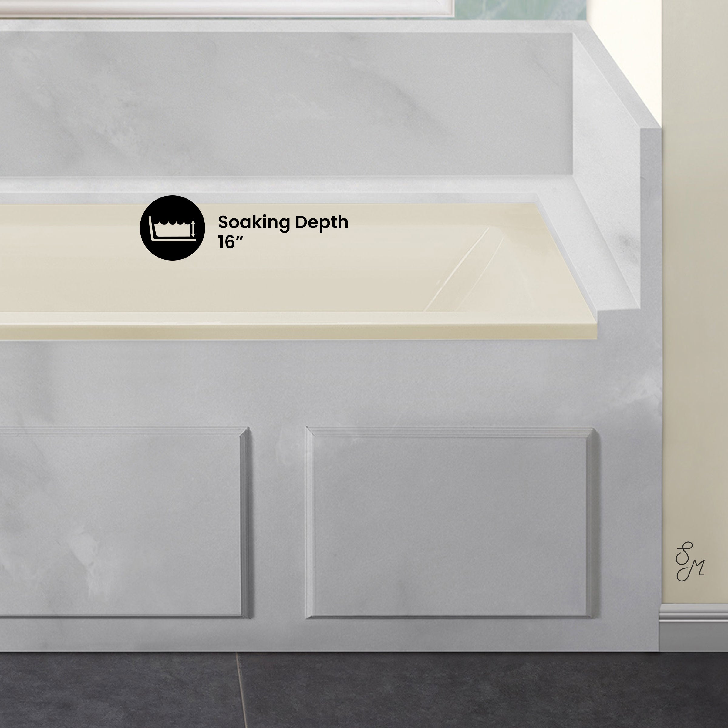 Glossy Bisque / Alcove - No Apron / Left