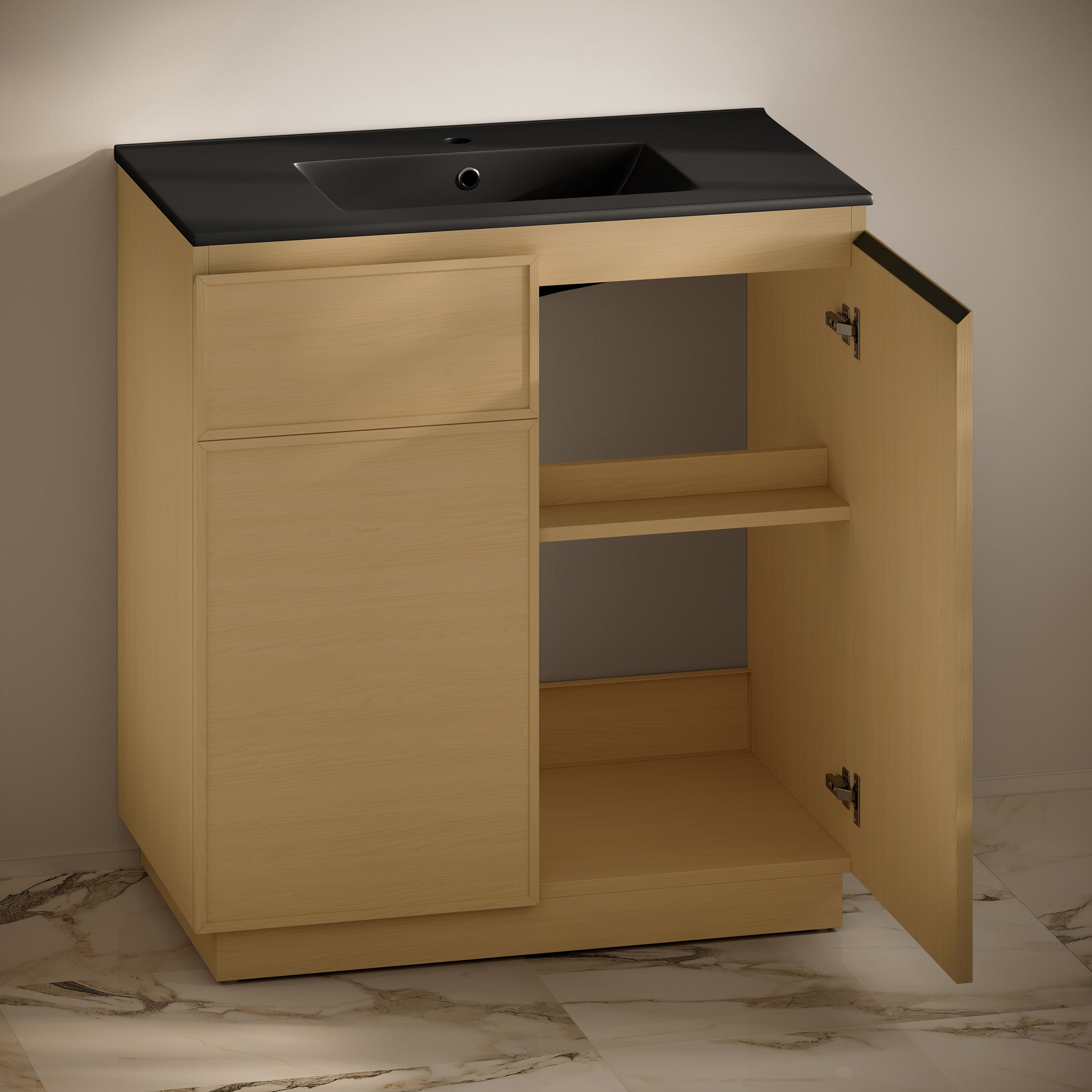Natural Oak / Black / 1-Hole