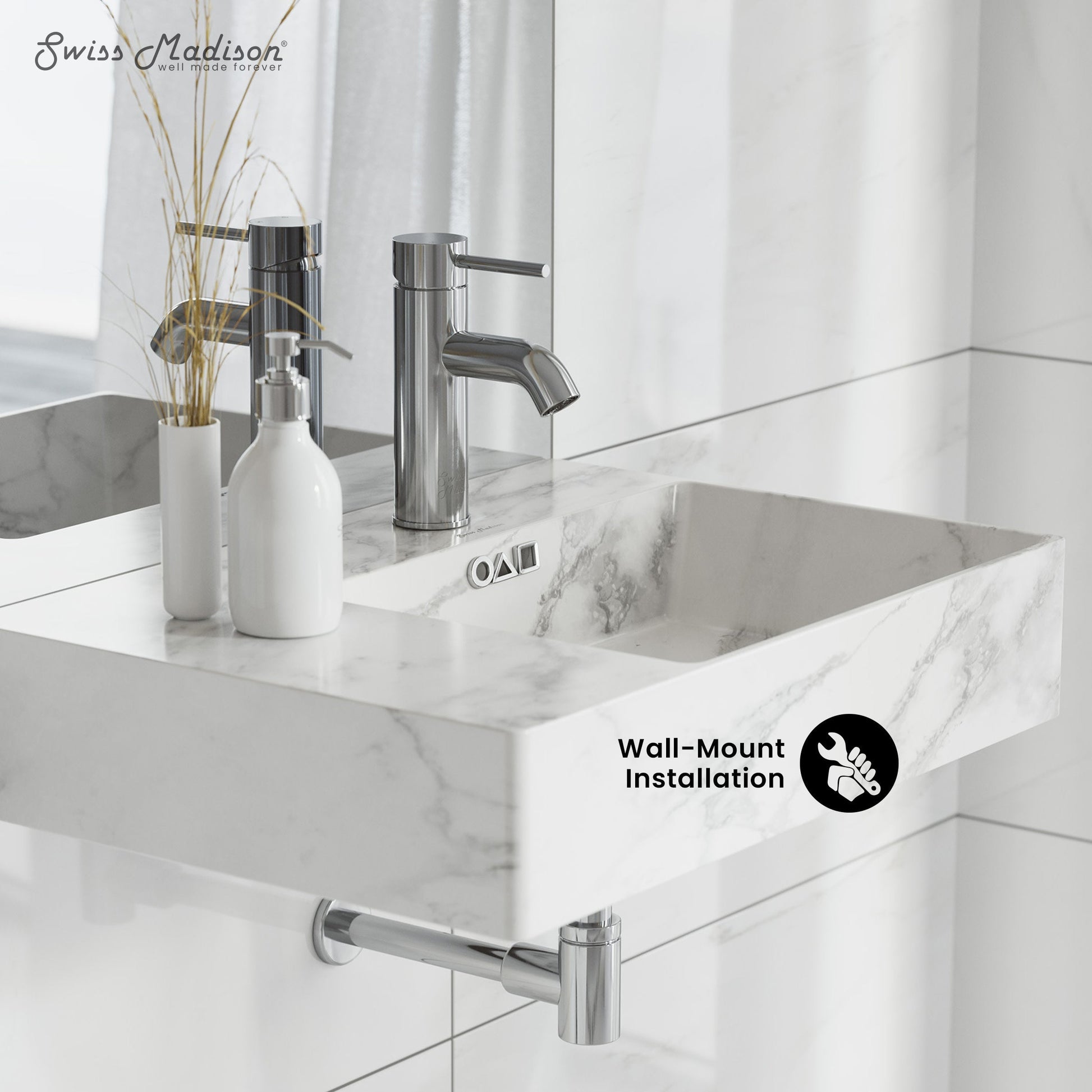 Marble White / 1-Hole / Right