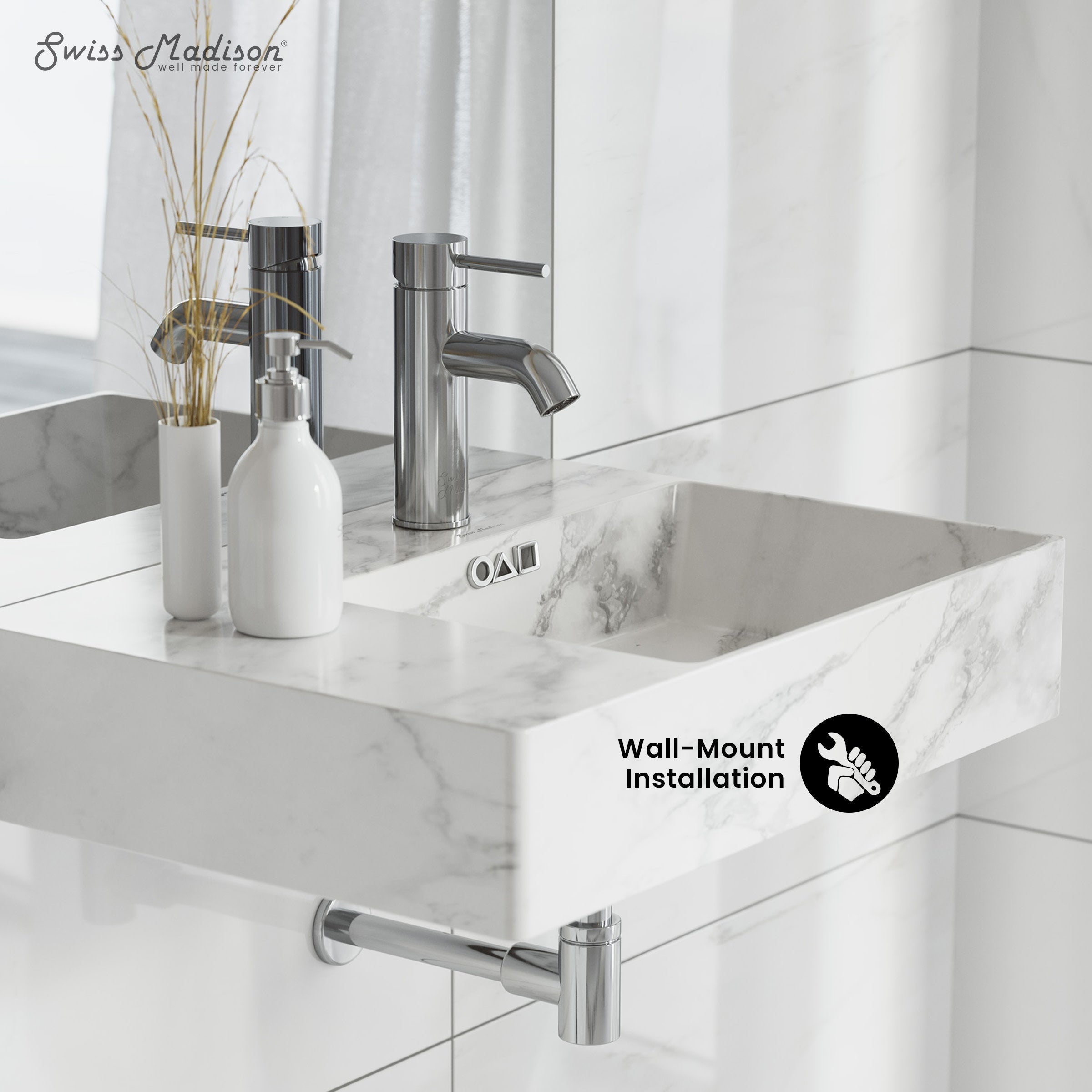 Marble White / 1-Hole / Right