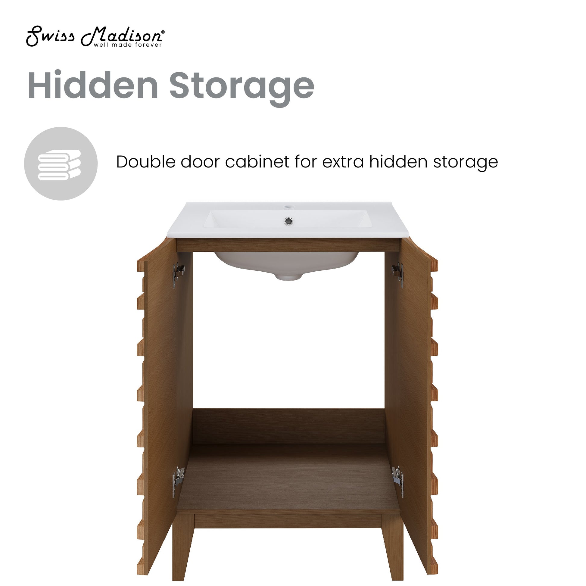 Brown Oak / White / 1-Hole