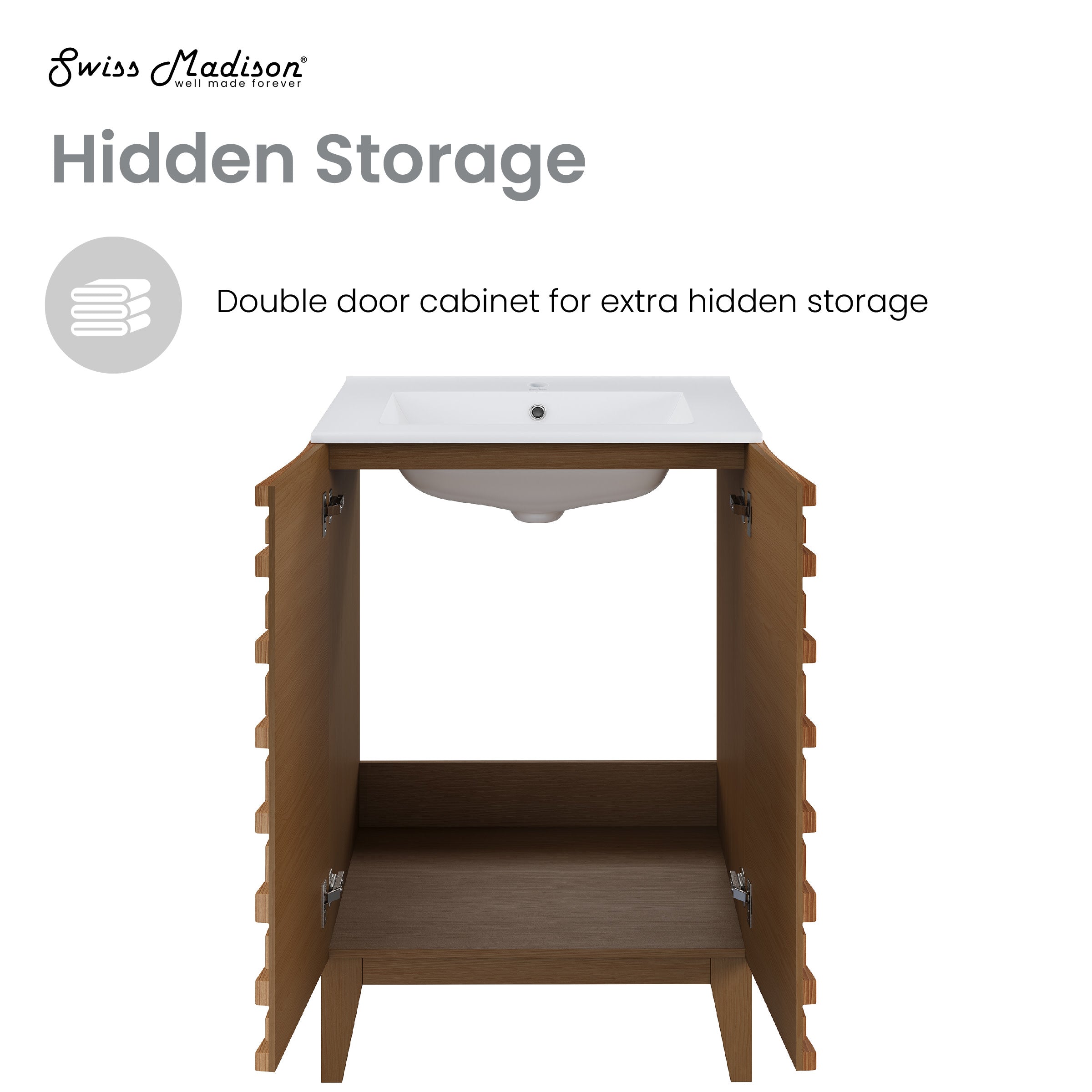 Brown Oak / White / 1-Hole