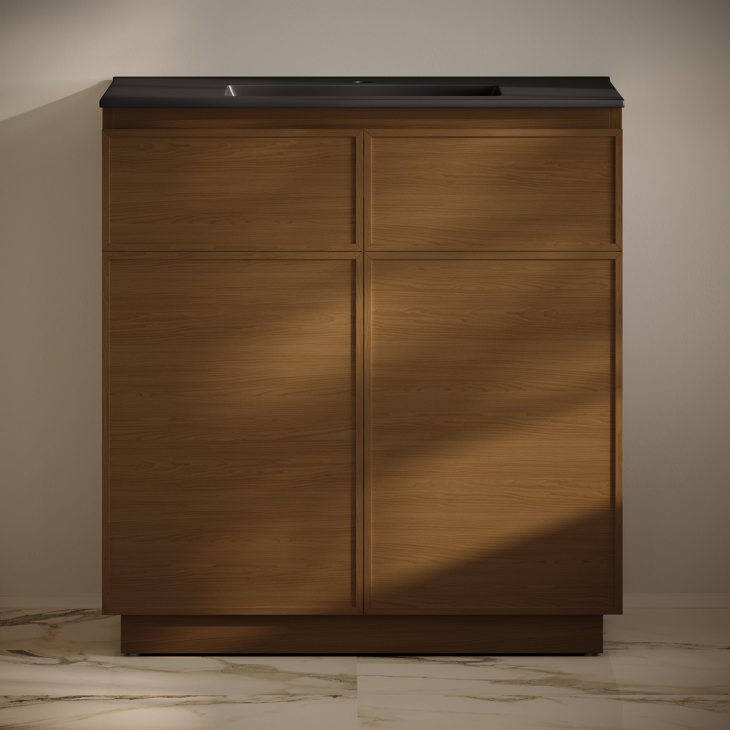Brown Oak / Black / 1-Hole