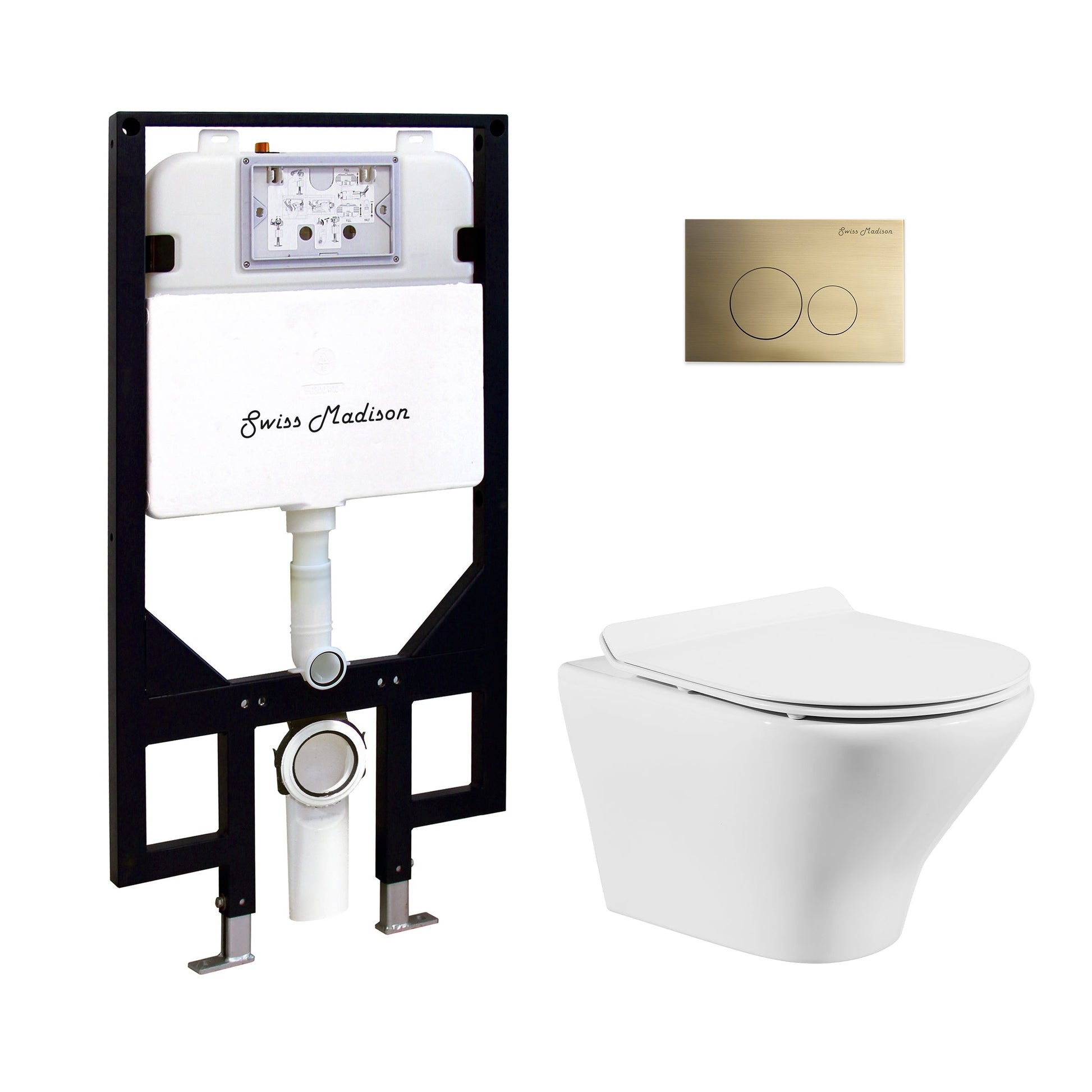 Glossy White / Brass